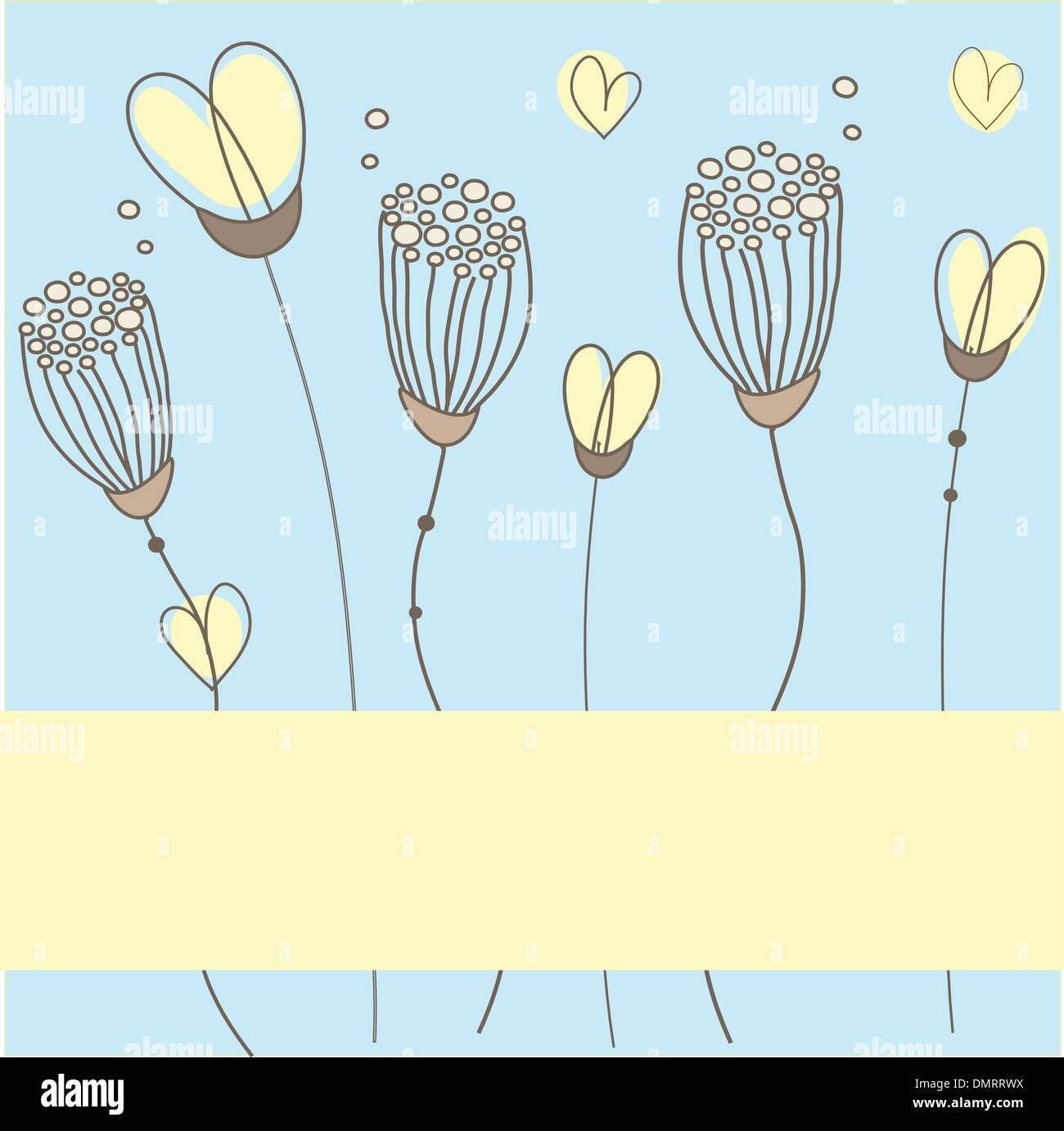 Scheda floreale con farfalle Illustrazione Vettoriale