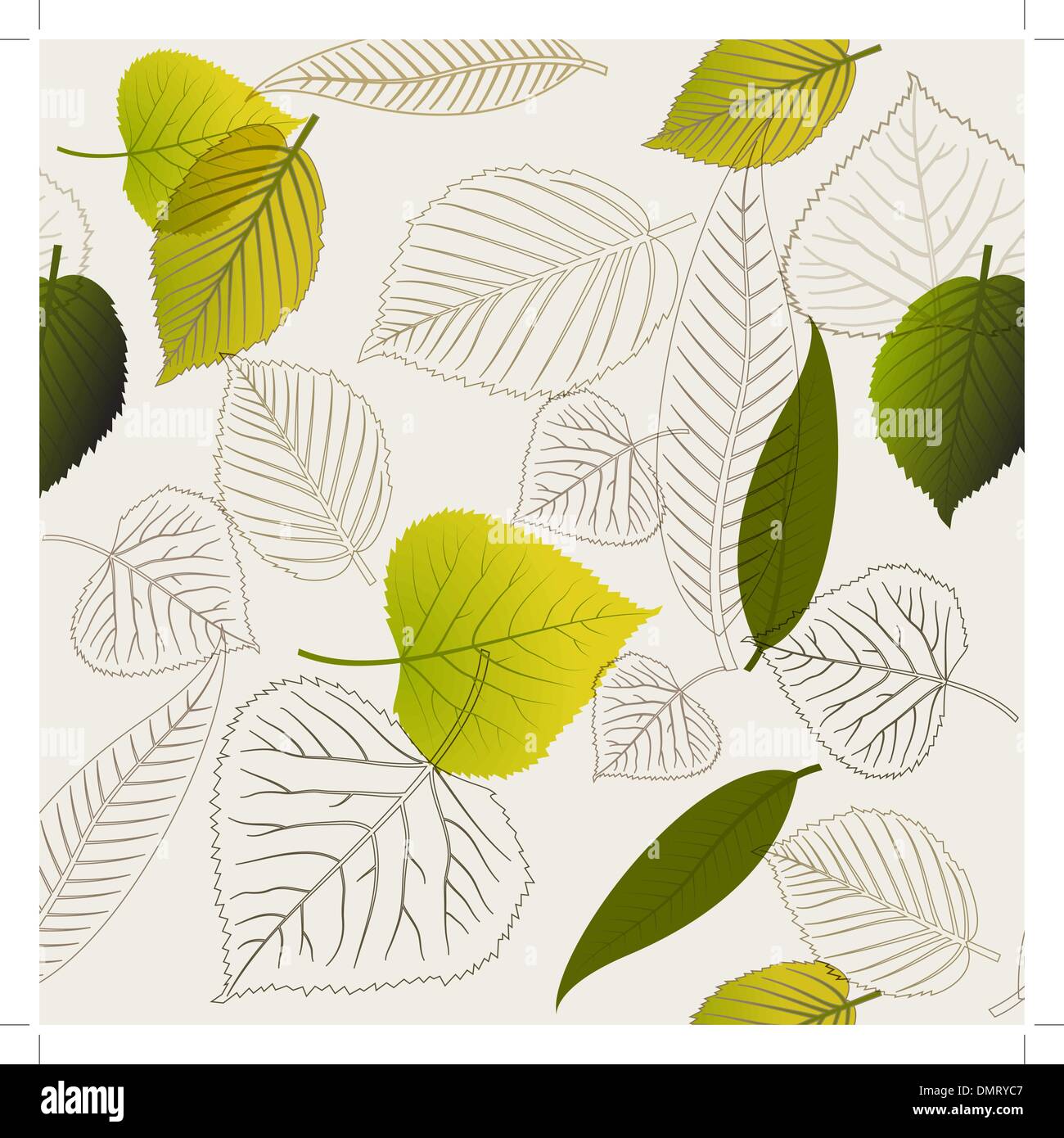 La molla leafs astratto modello senza giunture Illustrazione Vettoriale