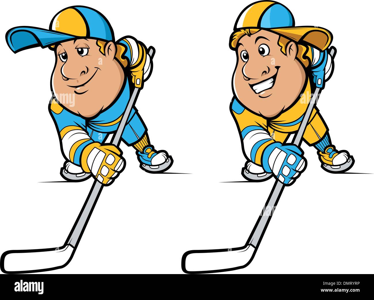 Cartoon giocatori di hockey impostato Illustrazione Vettoriale