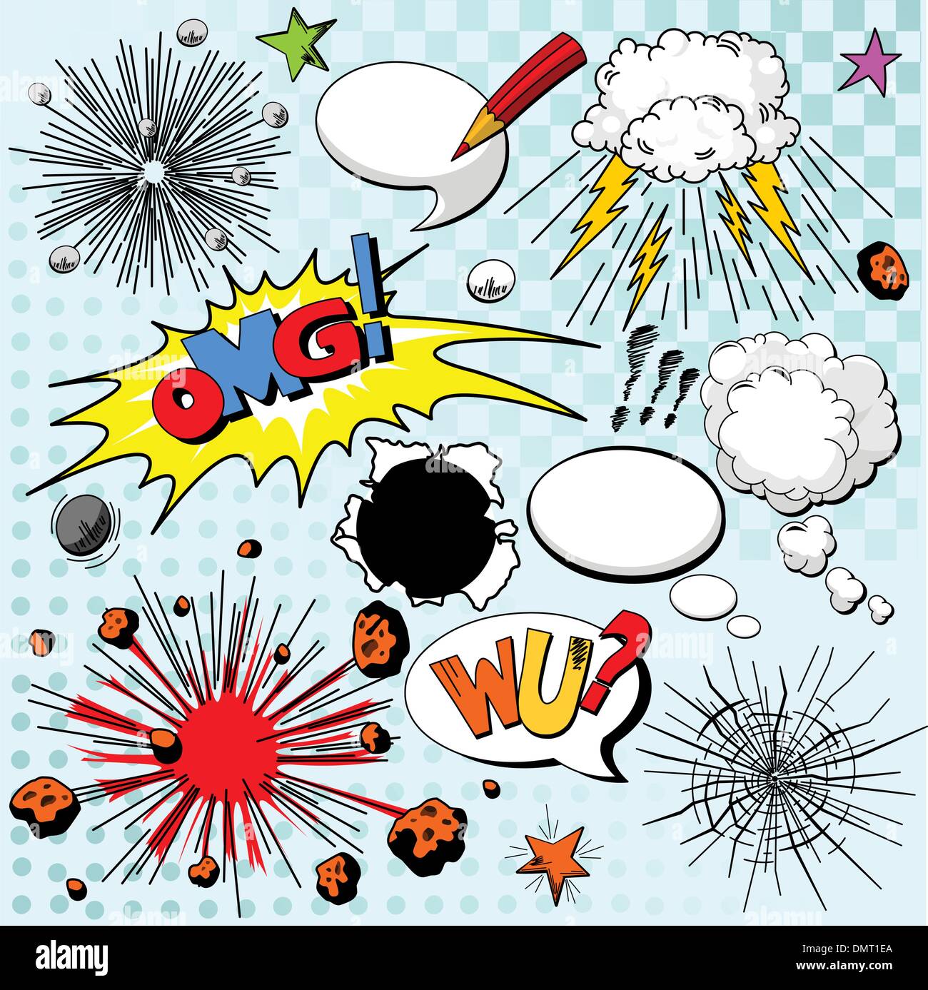 Elementi comici Illustrazione Vettoriale