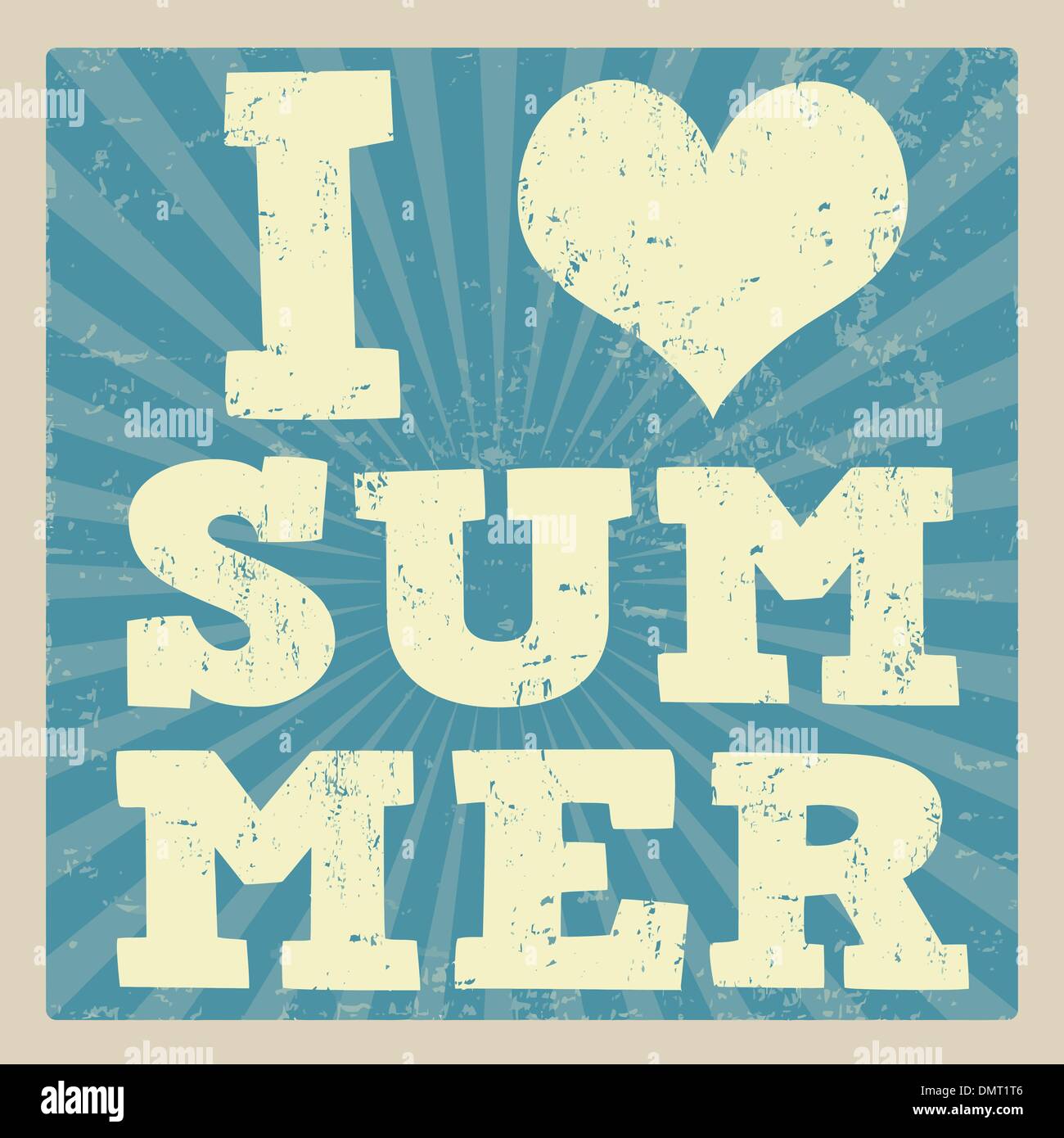 Io amo estate poster Illustrazione Vettoriale