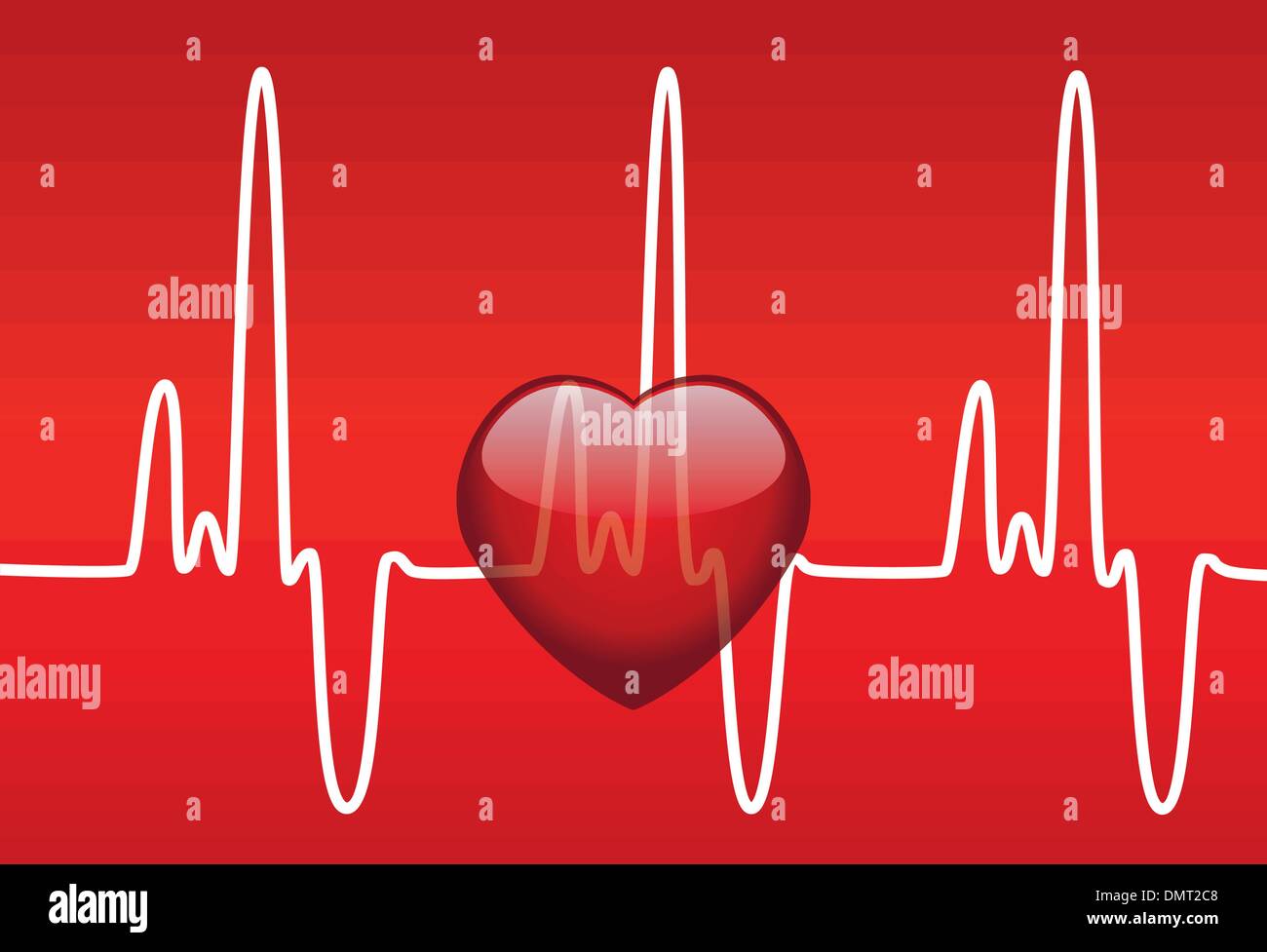 Cuore del vettore e heartbeat Illustrazione Vettoriale