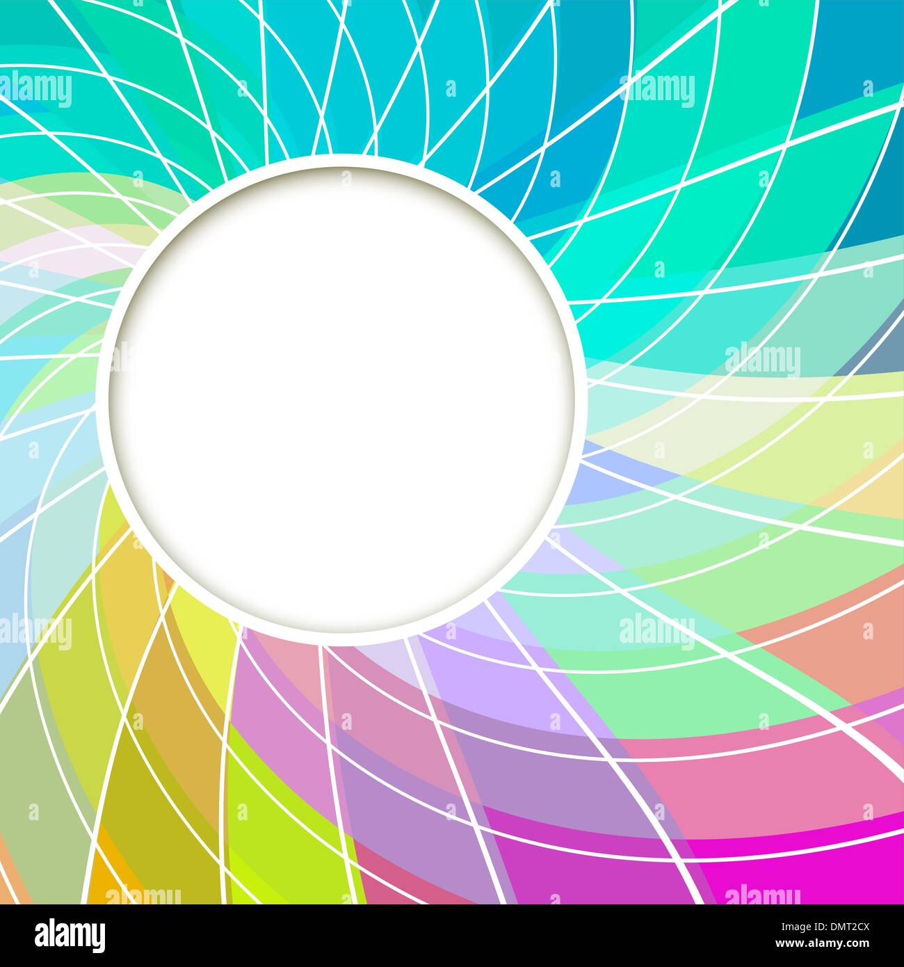 Abstract Creative Digital Light Fiore con cornice rotonda per il vostro Illustrazione Vettoriale