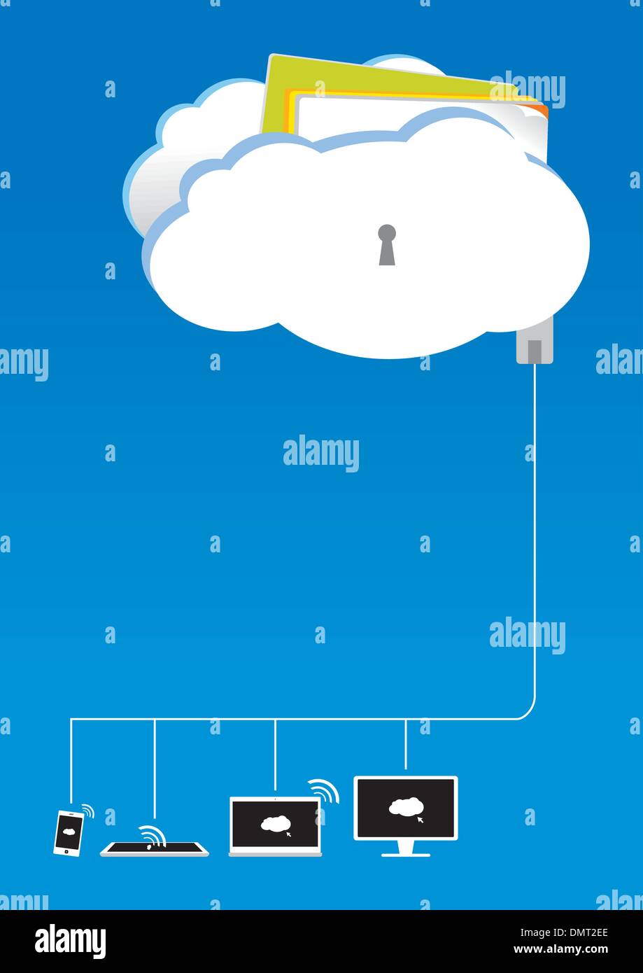Il cloud computing concept design Illustrazione Vettoriale