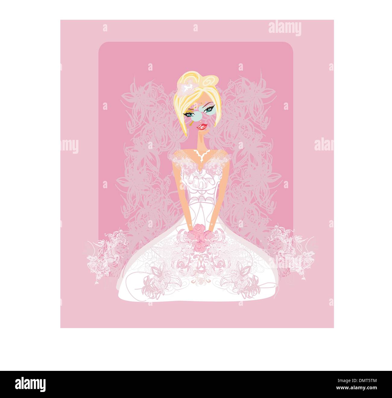 Abstract bella sposa floreali card Illustrazione Vettoriale