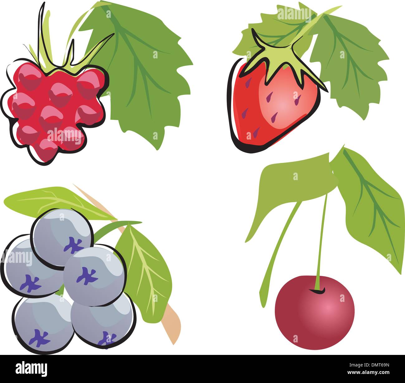 Diversi berry icona impostare Illustrazione Vettoriale
