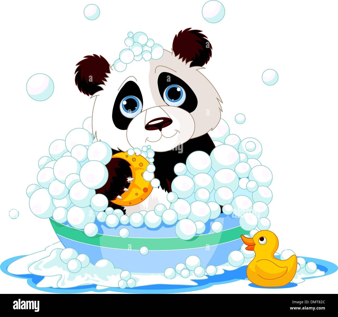 Panda avente una vasca da bagno Illustrazione Vettoriale