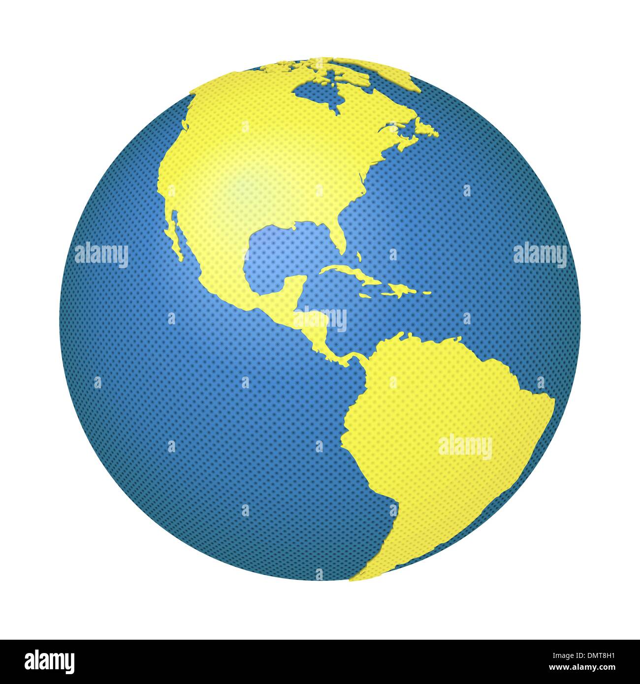Globo con il Nord e Sud America Illustrazione Vettoriale