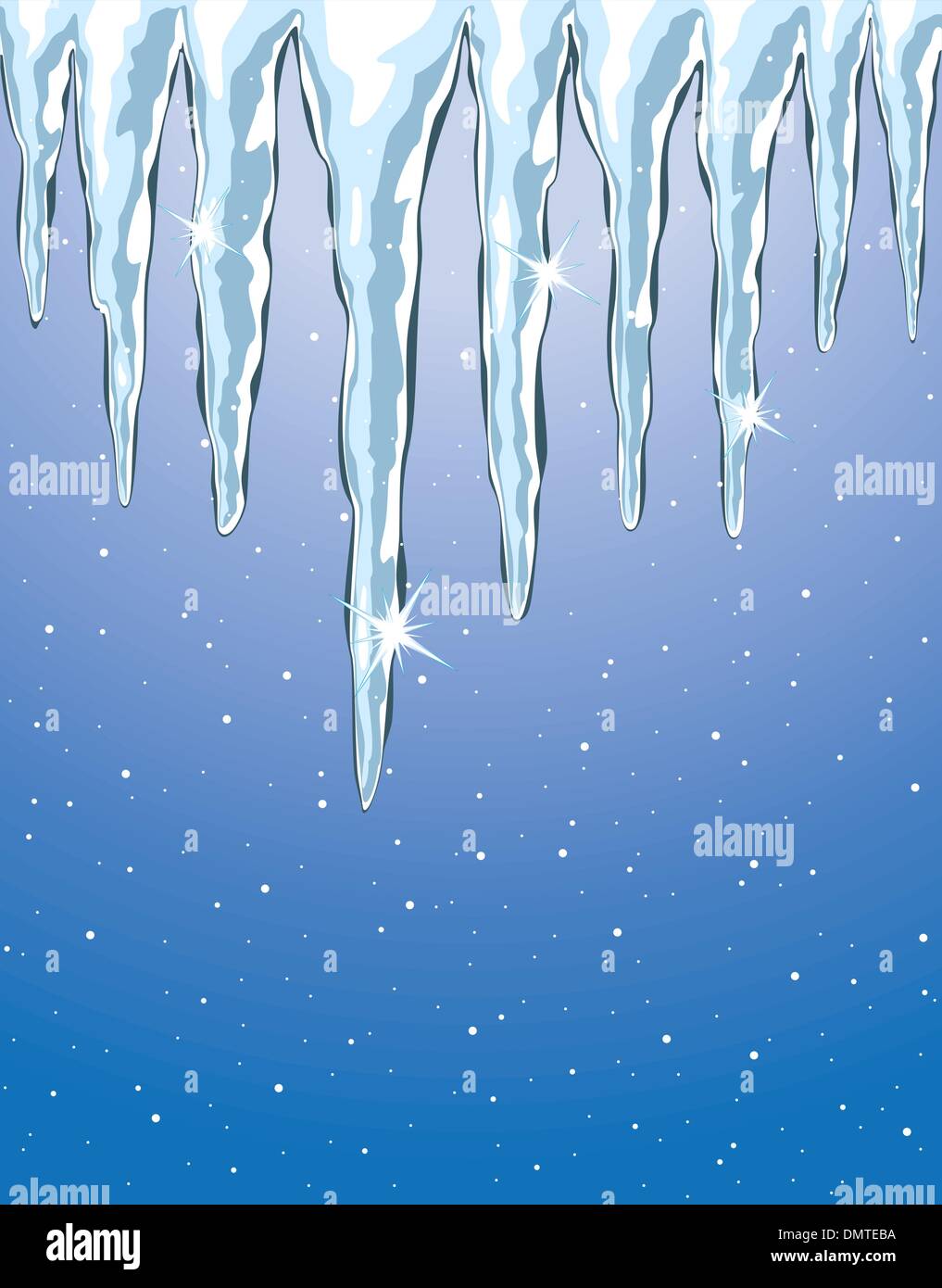 Vector shiny ghiaccioli e nevicata Illustrazione Vettoriale