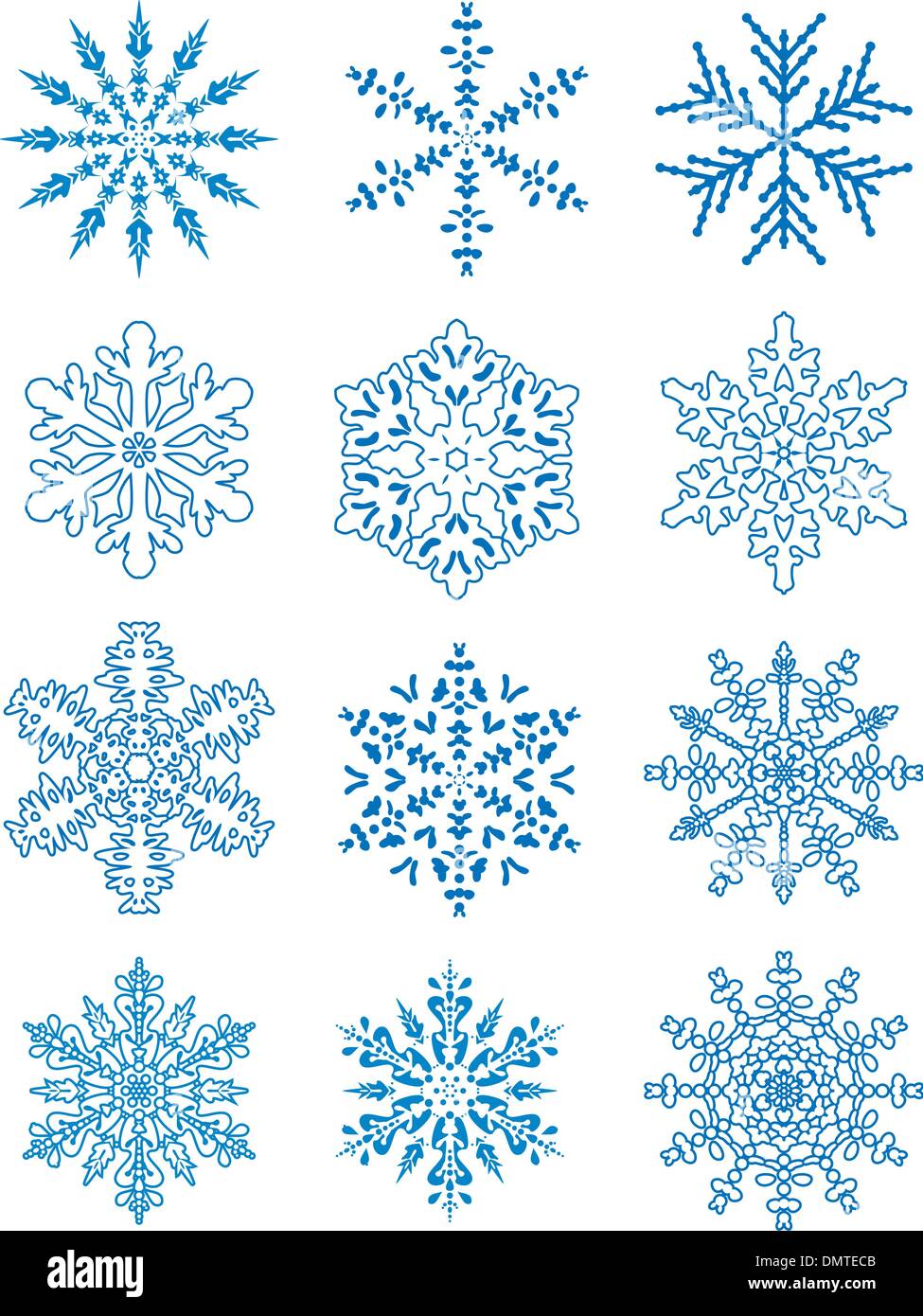 Vettore di fiocchi di neve Illustrazione Vettoriale