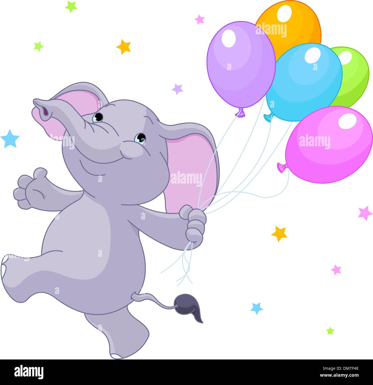 Elephant con palloncini Illustrazione Vettoriale
