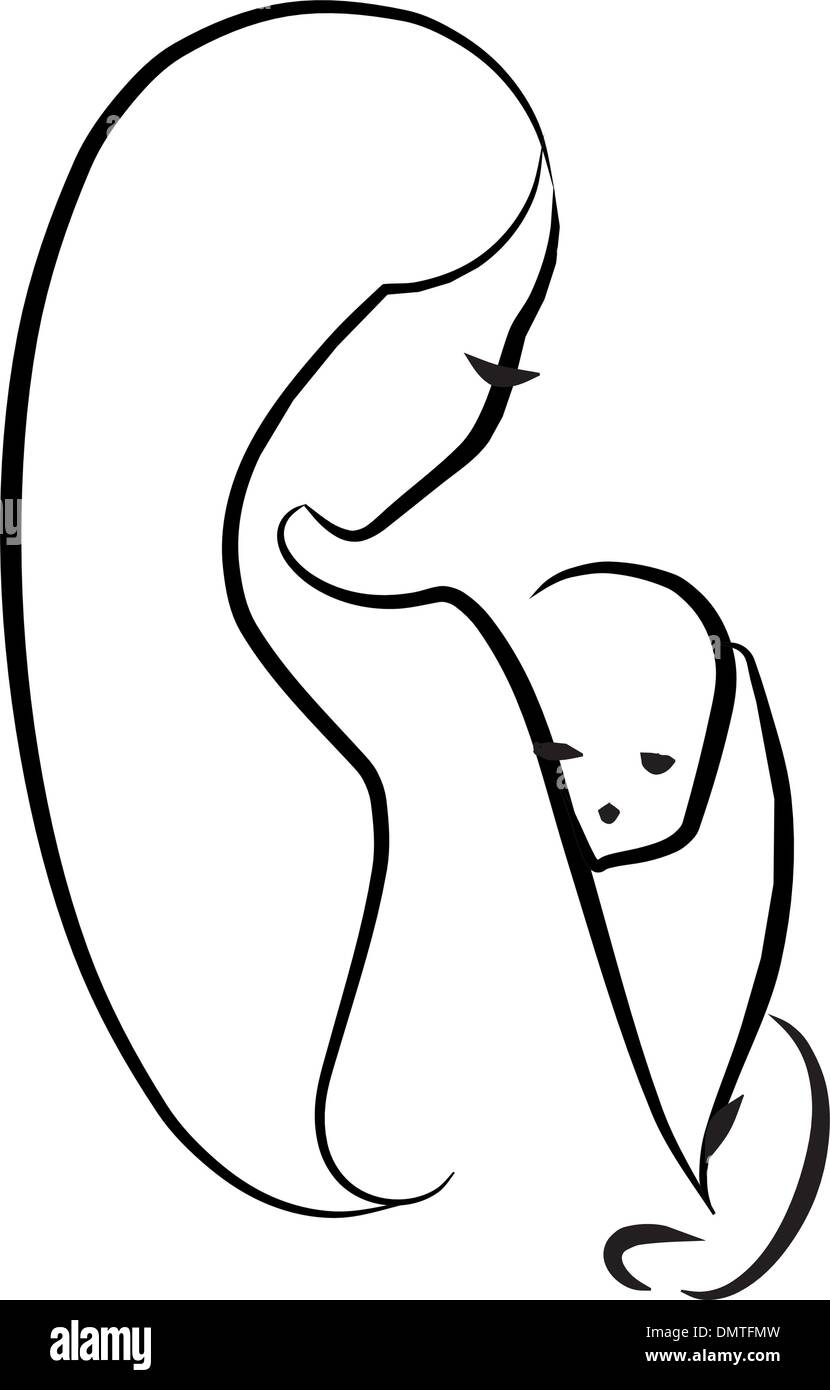 La madre e il bambino Illustrazione Vettoriale