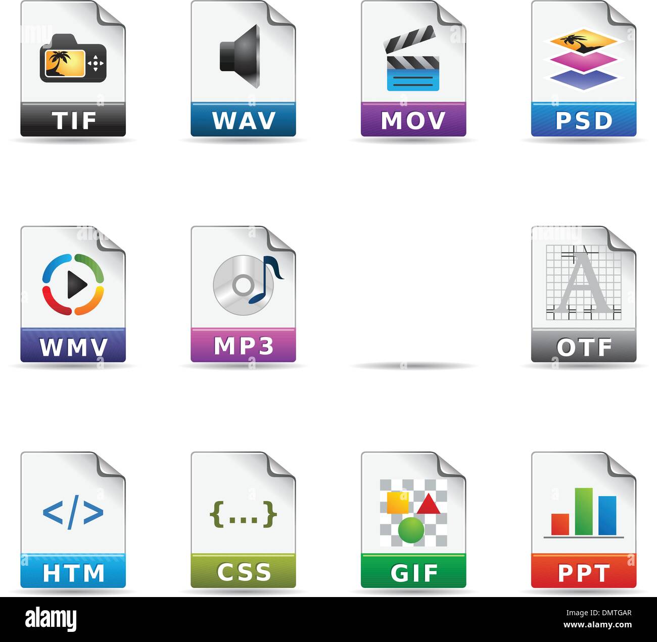 Web icone - Tipi di file 2 Illustrazione Vettoriale