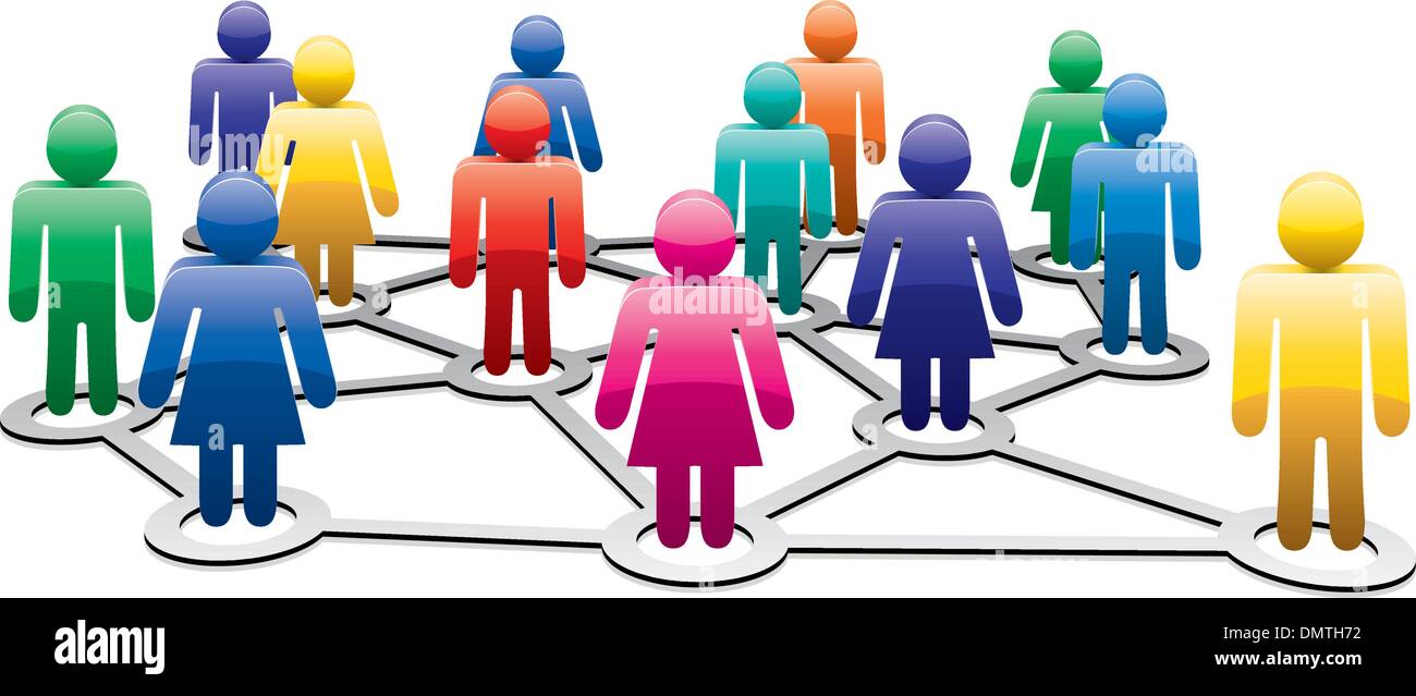 I simboli vettoriali di uomini e donne della rete di formazione Illustrazione Vettoriale