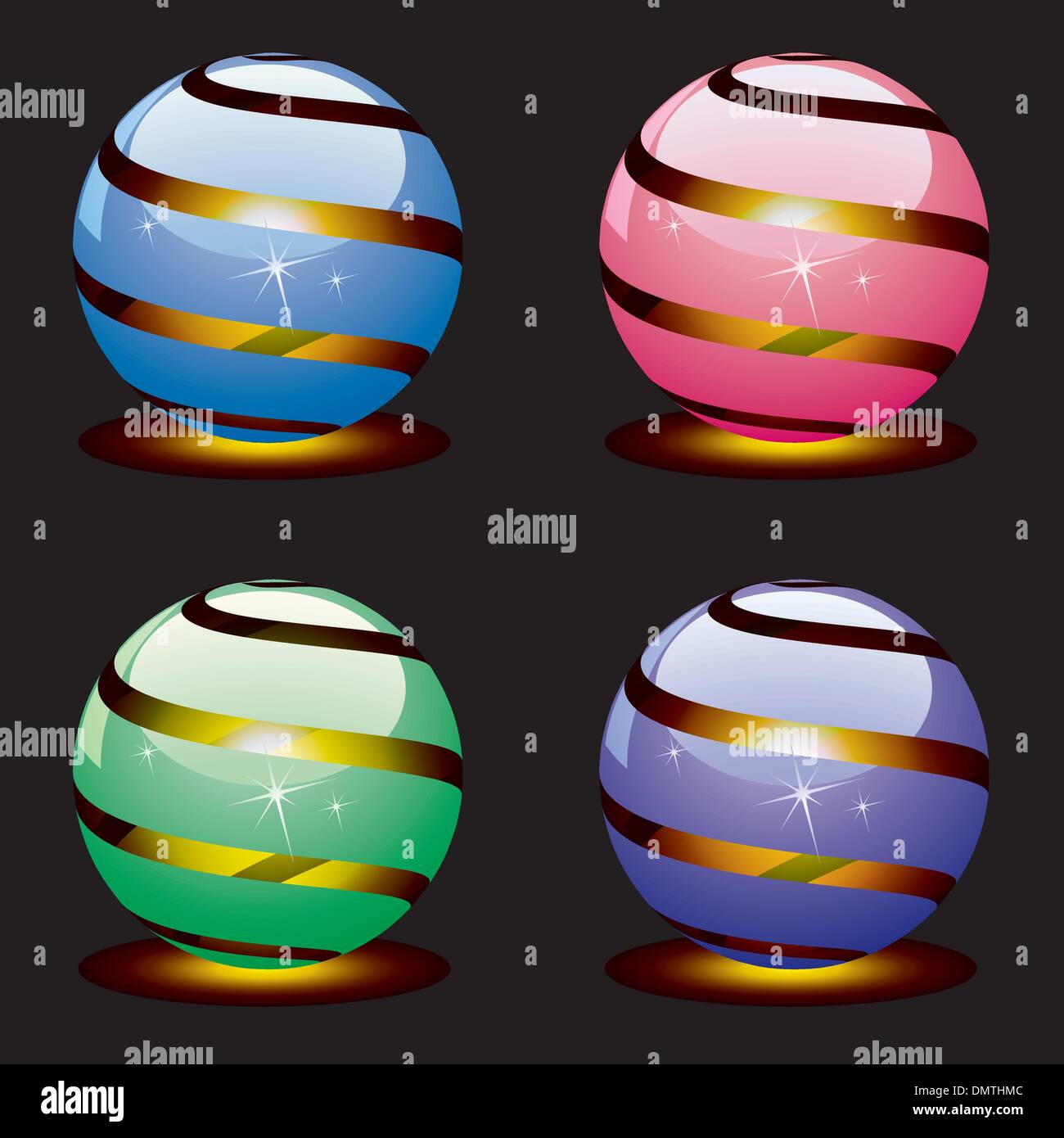 Vettore 3d globi lucido con luce all'interno di EPS. 10 Illustrazione Vettoriale