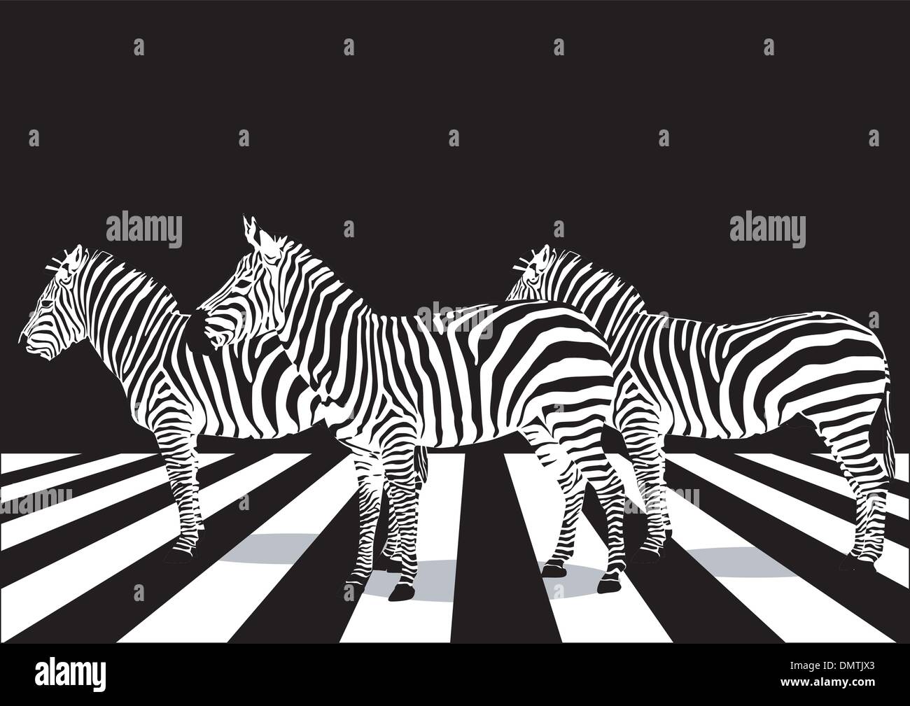Zebra sull'attraversamento pedonale Illustrazione Vettoriale
