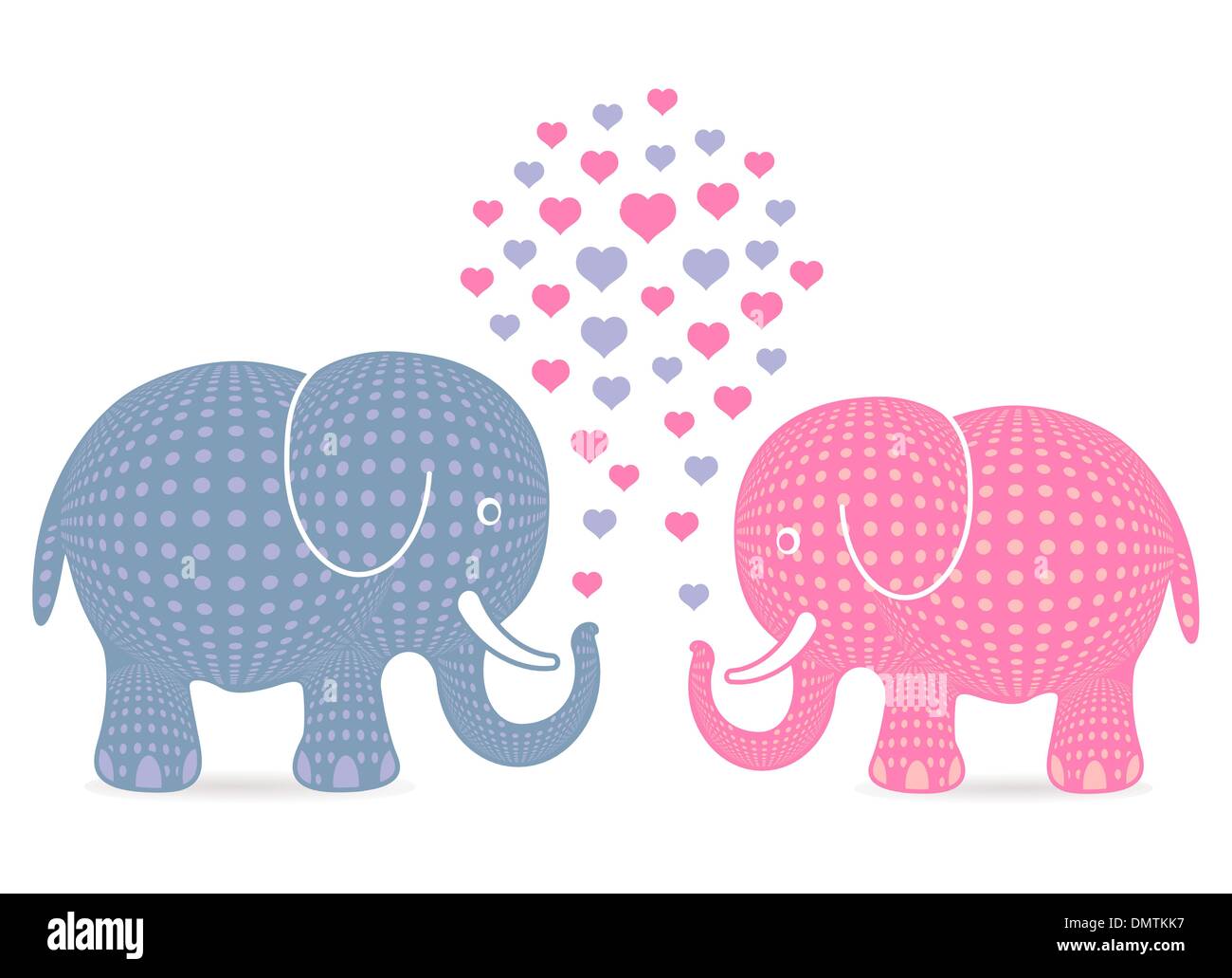 Gli elefanti amore matura Illustrazione Vettoriale