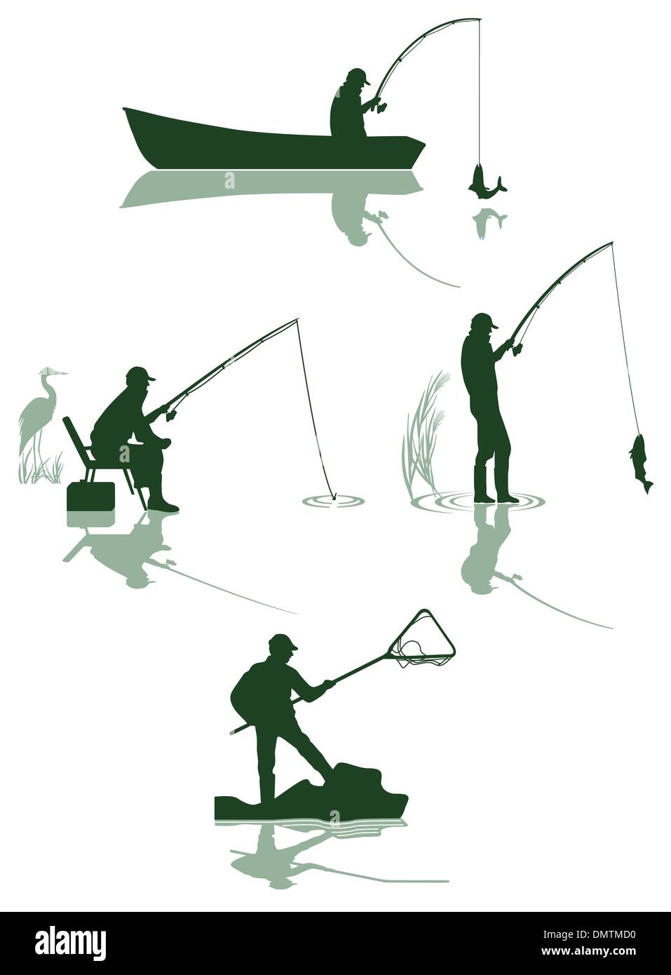 La pesca e pesce Illustrazione Vettoriale