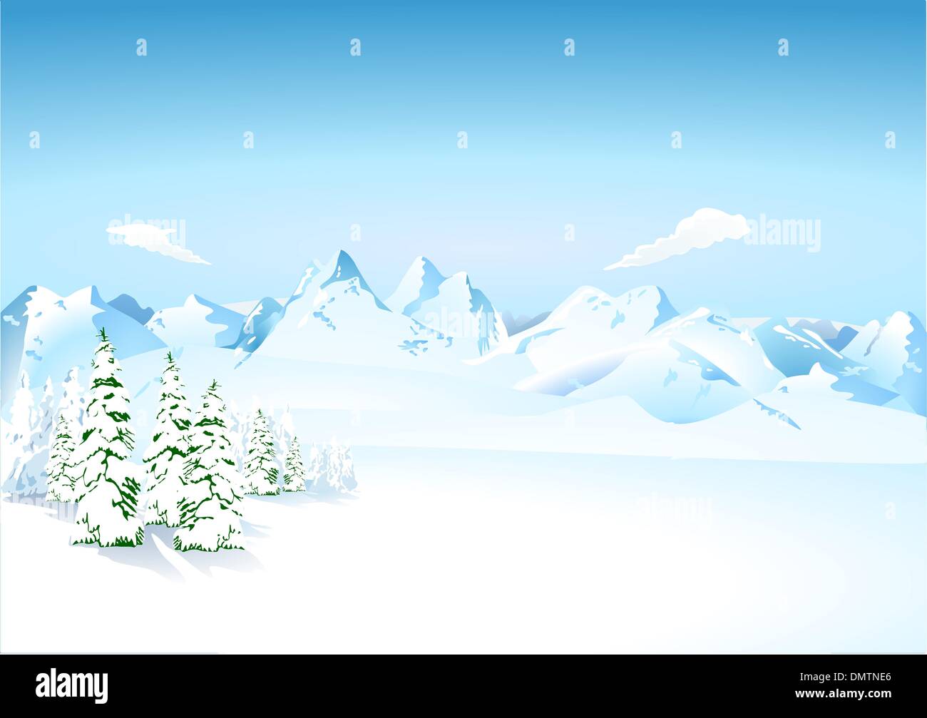 Montagne nella neve Illustrazione Vettoriale