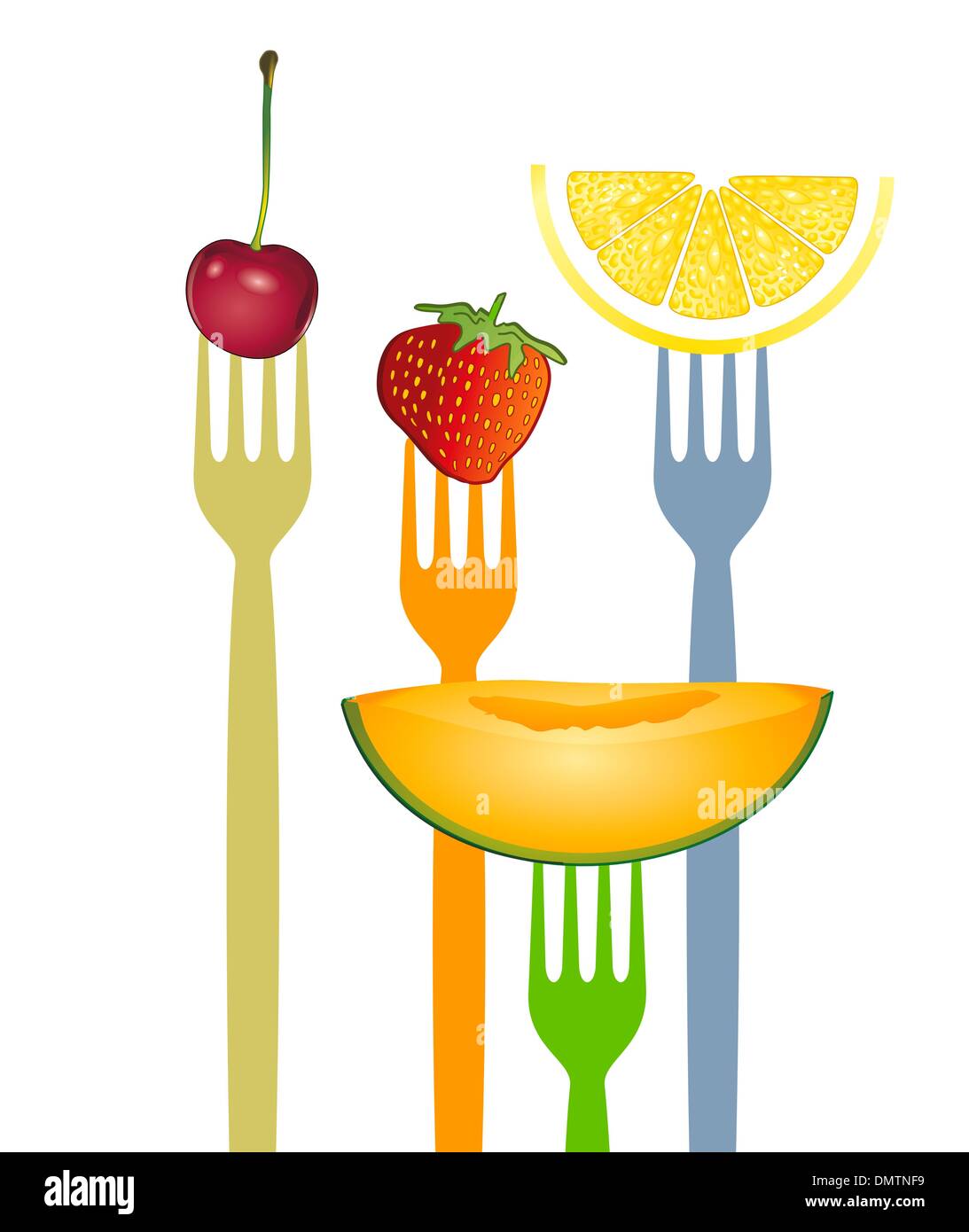 Mangiare frutta Illustrazione Vettoriale