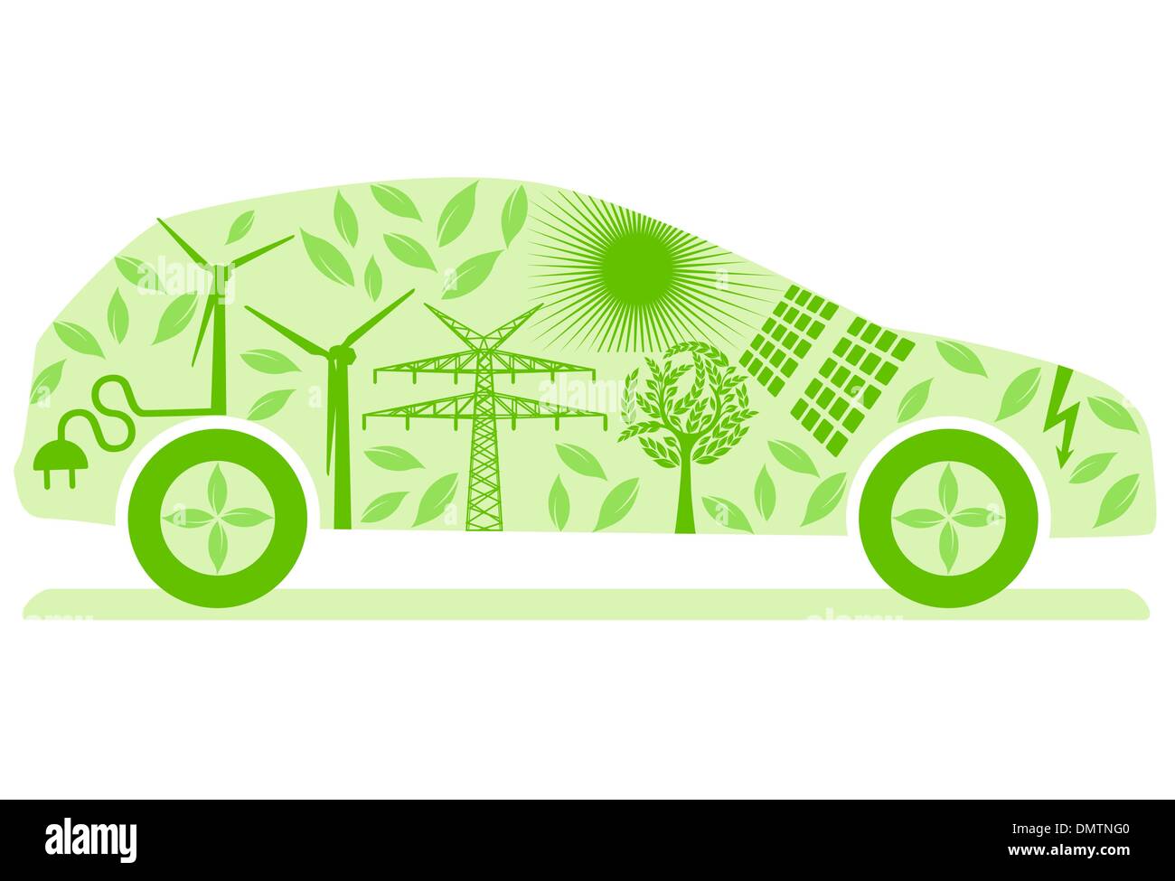 Ecologico auto elettrica Illustrazione Vettoriale