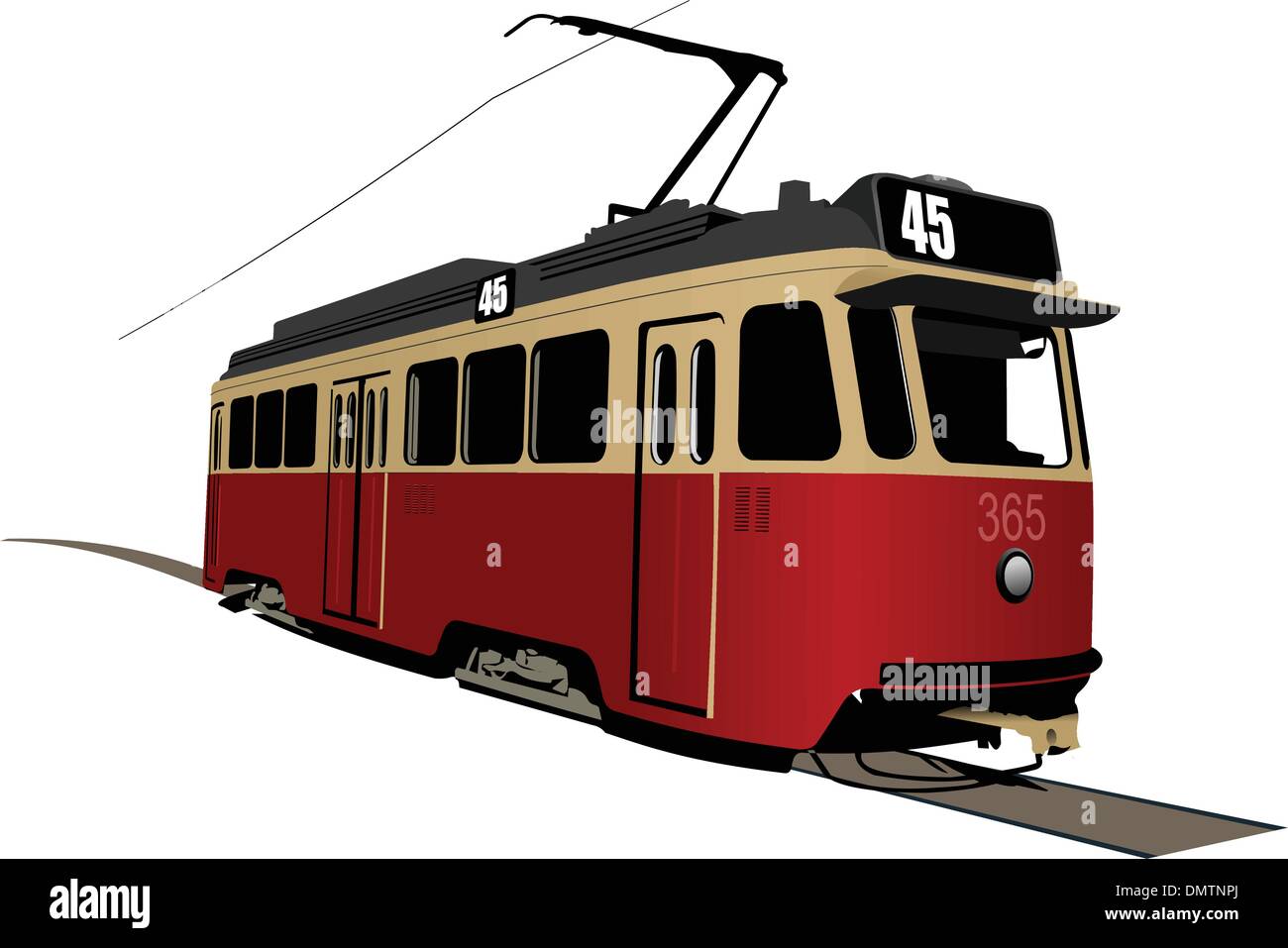 Il trasporto urbano. Il Tram. Illustrazione Vettoriale Illustrazione Vettoriale