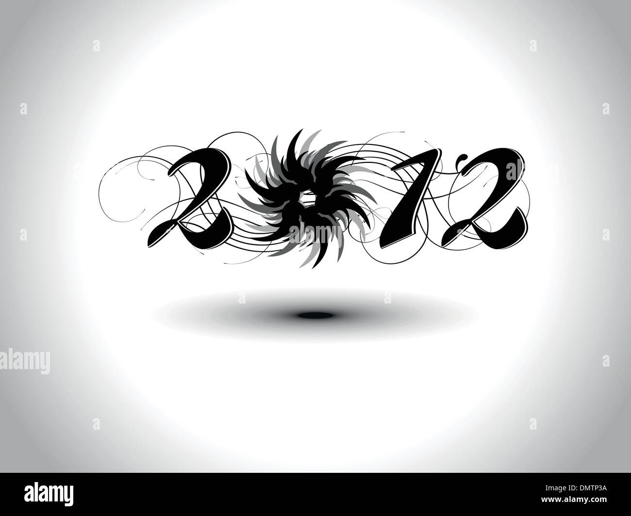 Vettore arte artistico lavoro concetto di design con il testo per la felice nuovo Illustrazione Vettoriale