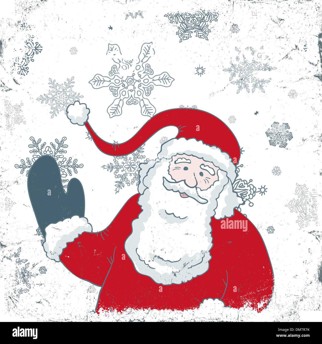Natale carta vintage con Santa. Vettore, EPS8. Illustrazione Vettoriale