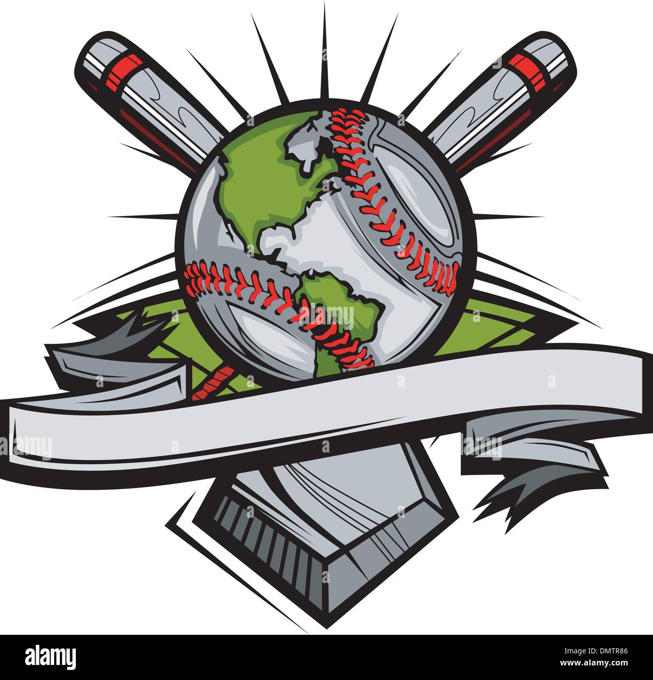 Global vettore Baseball Immagine modello Illustrazione Vettoriale