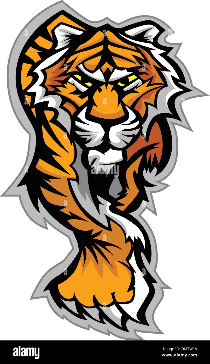 Tiger corpo mascotte vettore grafico Illustrazione Vettoriale
