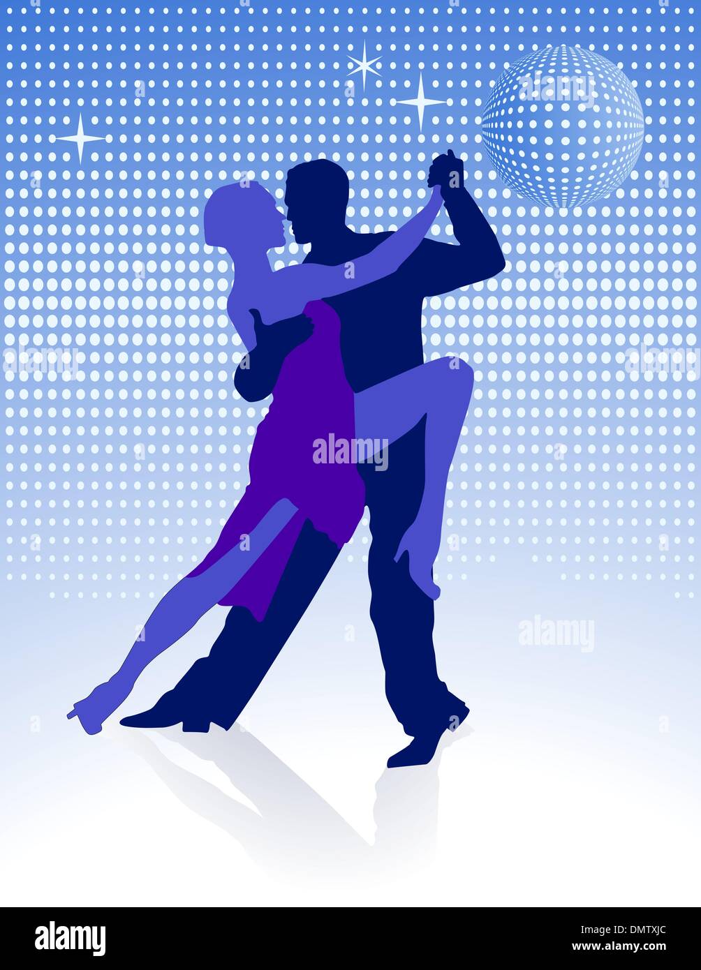 Intorno a mezzanotte il tango Illustrazione Vettoriale