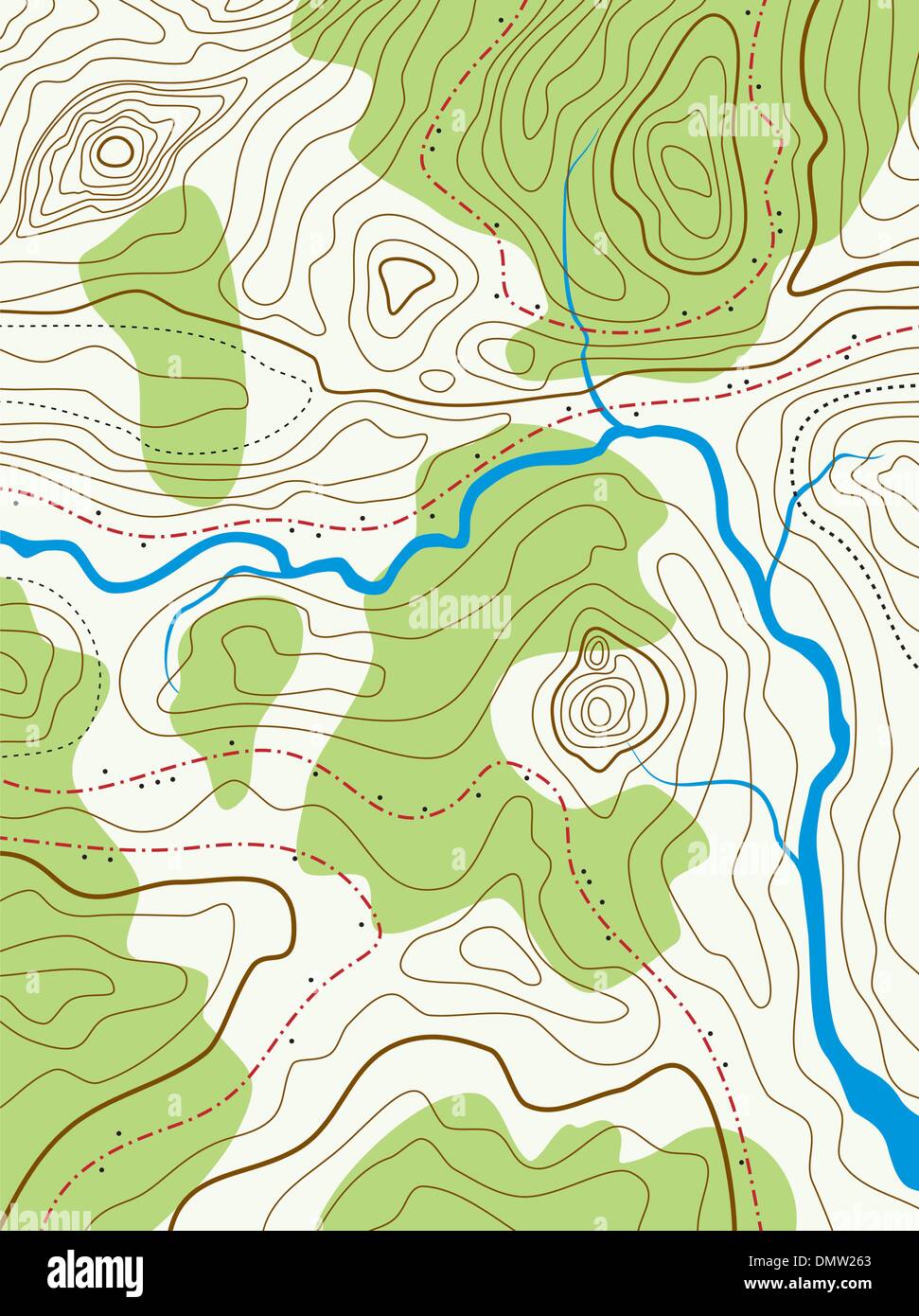Vettore abstract mappa topografica con nessun nome Illustrazione Vettoriale