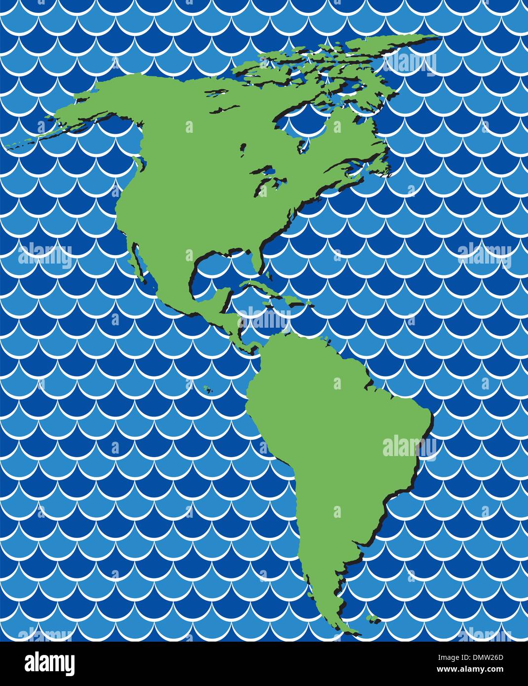 Vettore mappa astratta dell America del Nord e America del sud Illustrazione Vettoriale