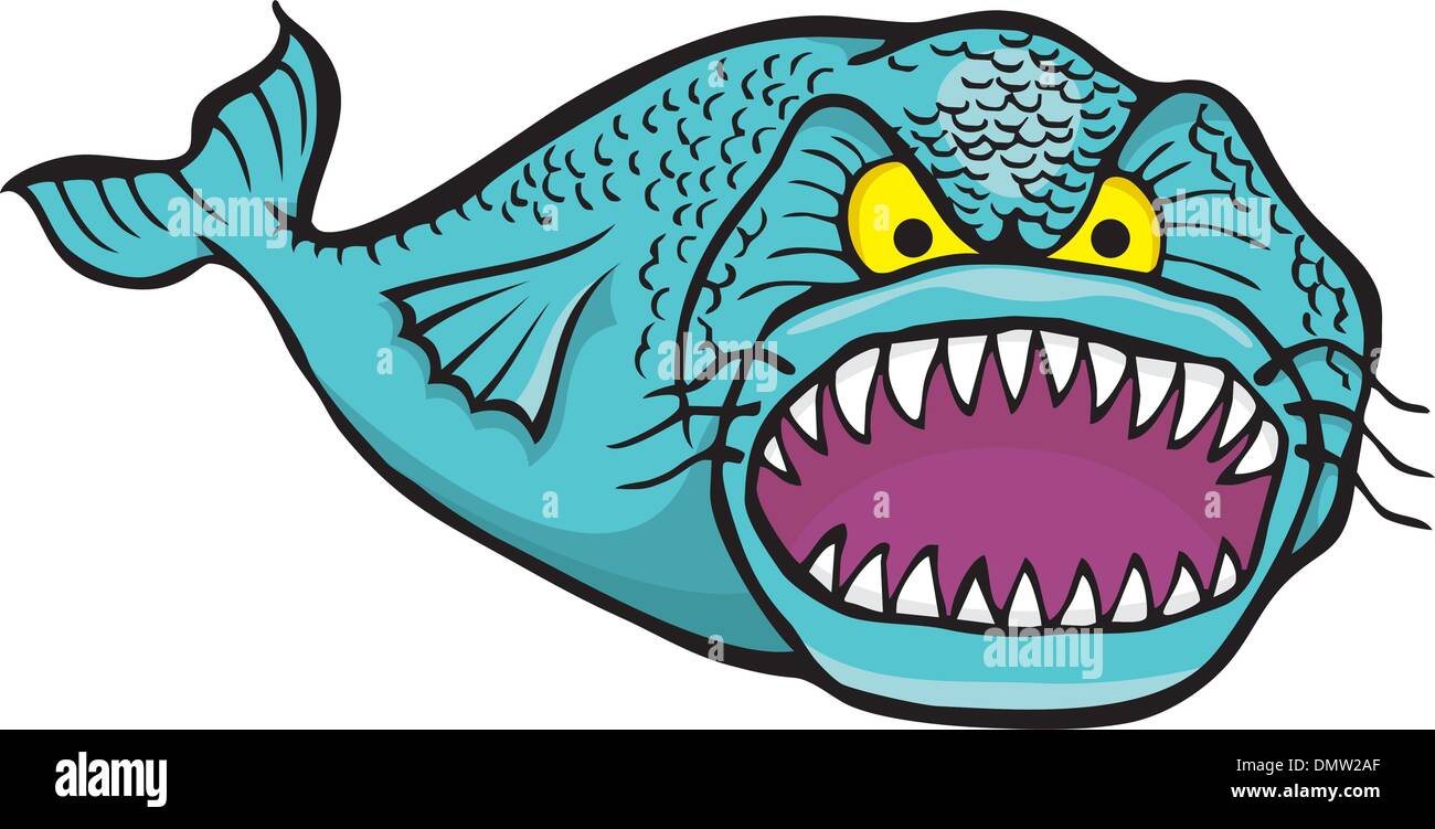 Grande pesce arrabbiato Illustrazione Vettoriale