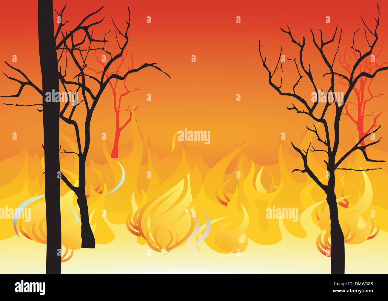 incendi boschivi Illustrazione Vettoriale