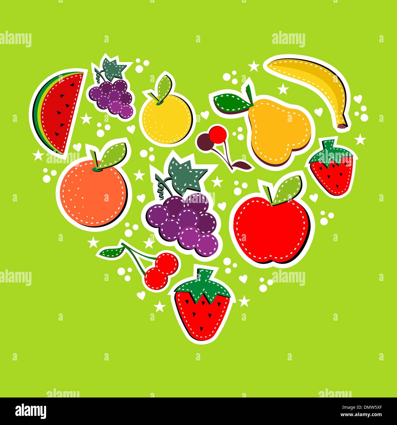 Amore mangiare frutta concept Illustrazione Vettoriale
