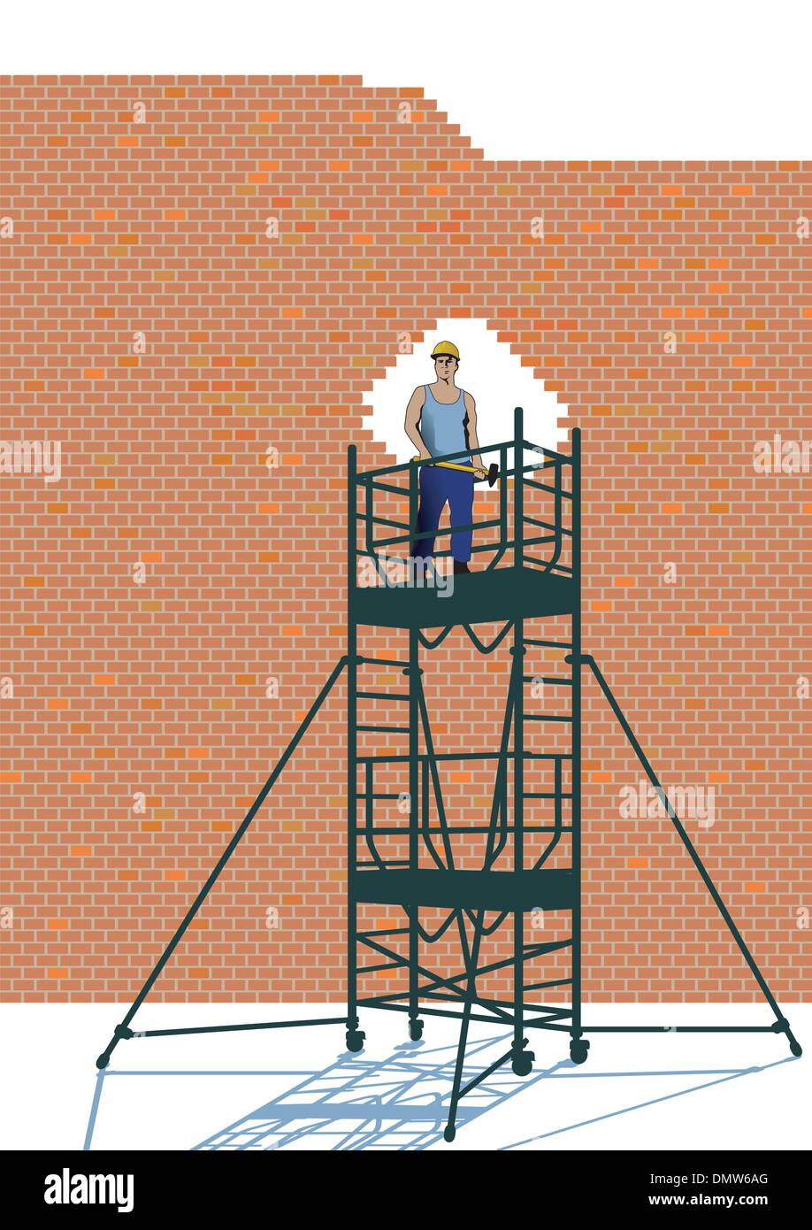 lavori di demolizione Illustrazione Vettoriale