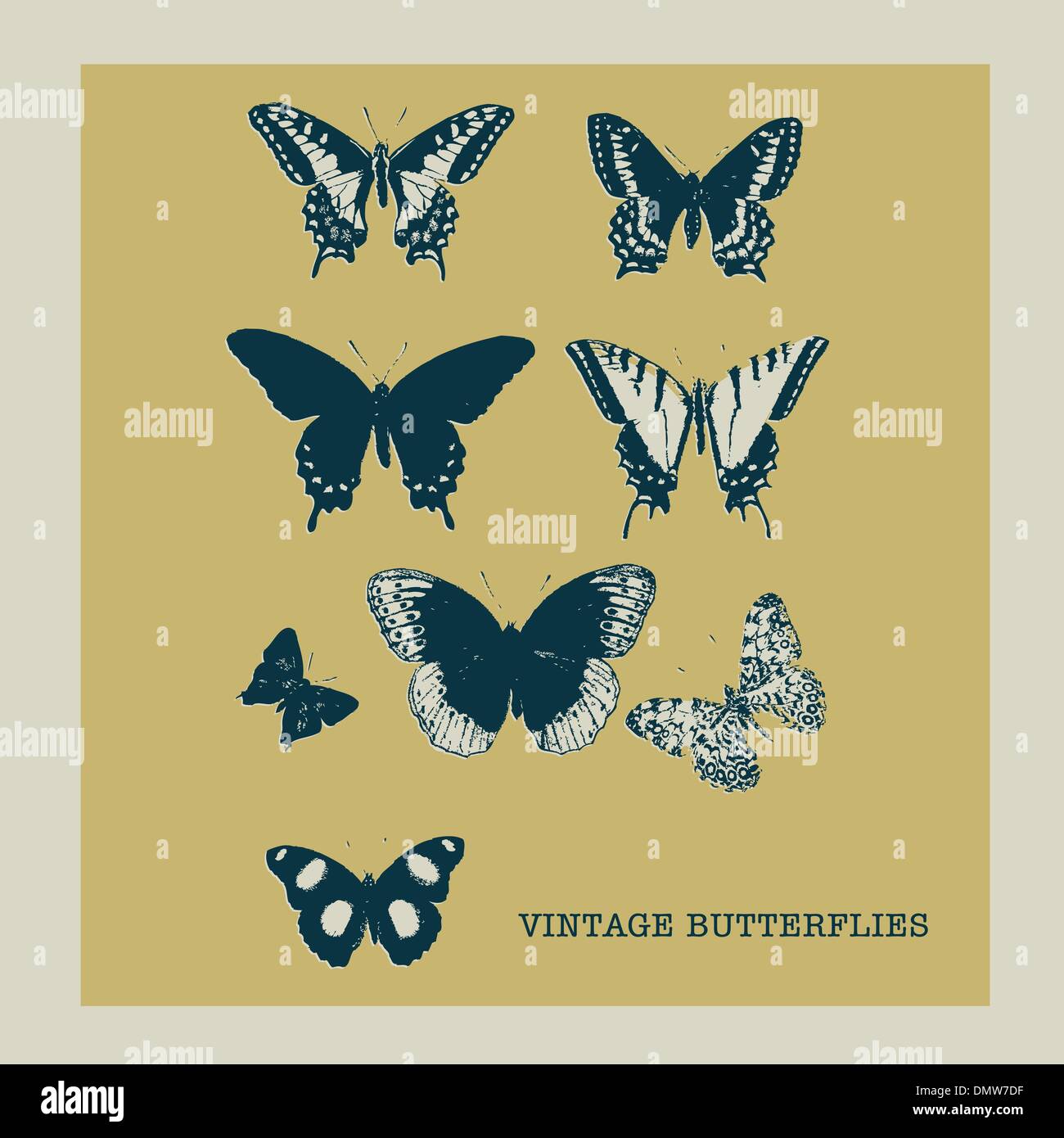 Farfalle vintage 2 Illustrazione Vettoriale