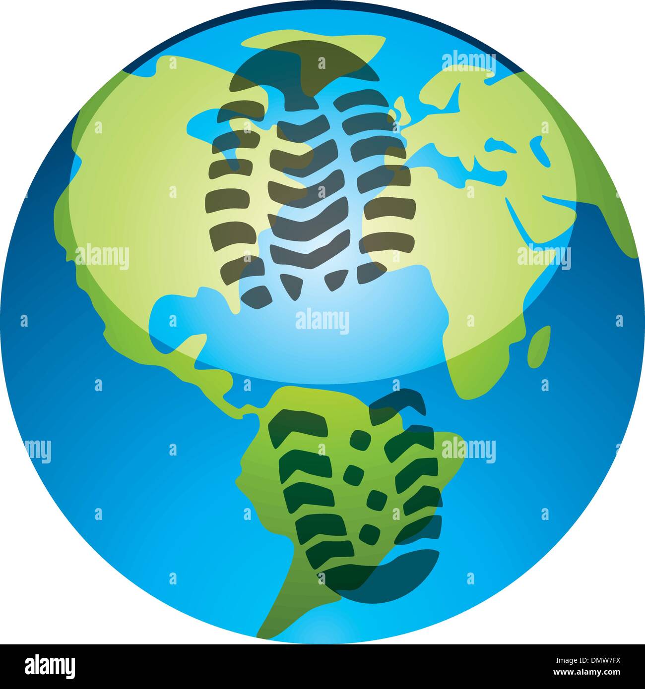 Concetto di vettore di footprint globale Illustrazione Vettoriale
