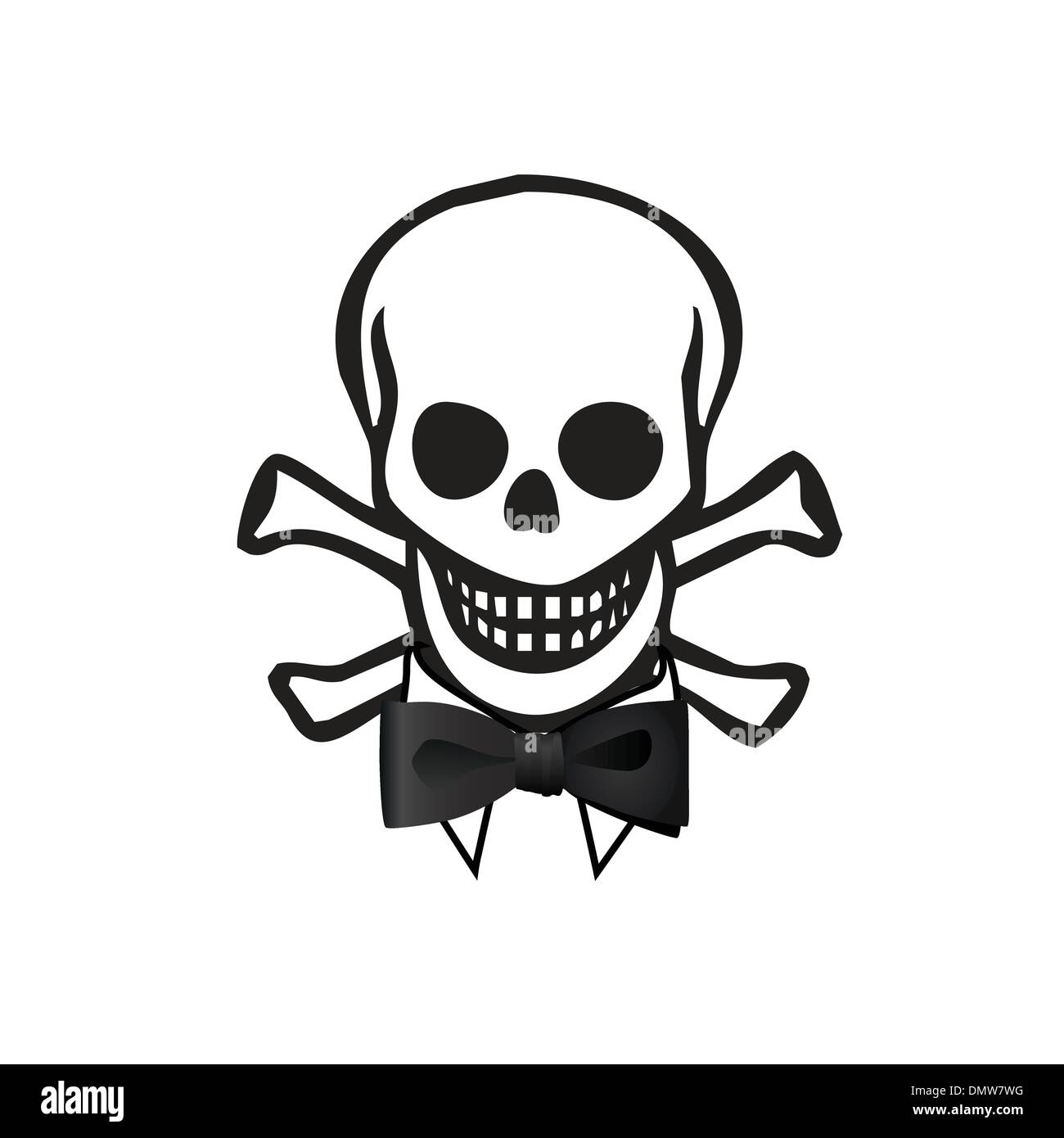 Il cranio con il filtro bow tie Illustrazione Vettoriale