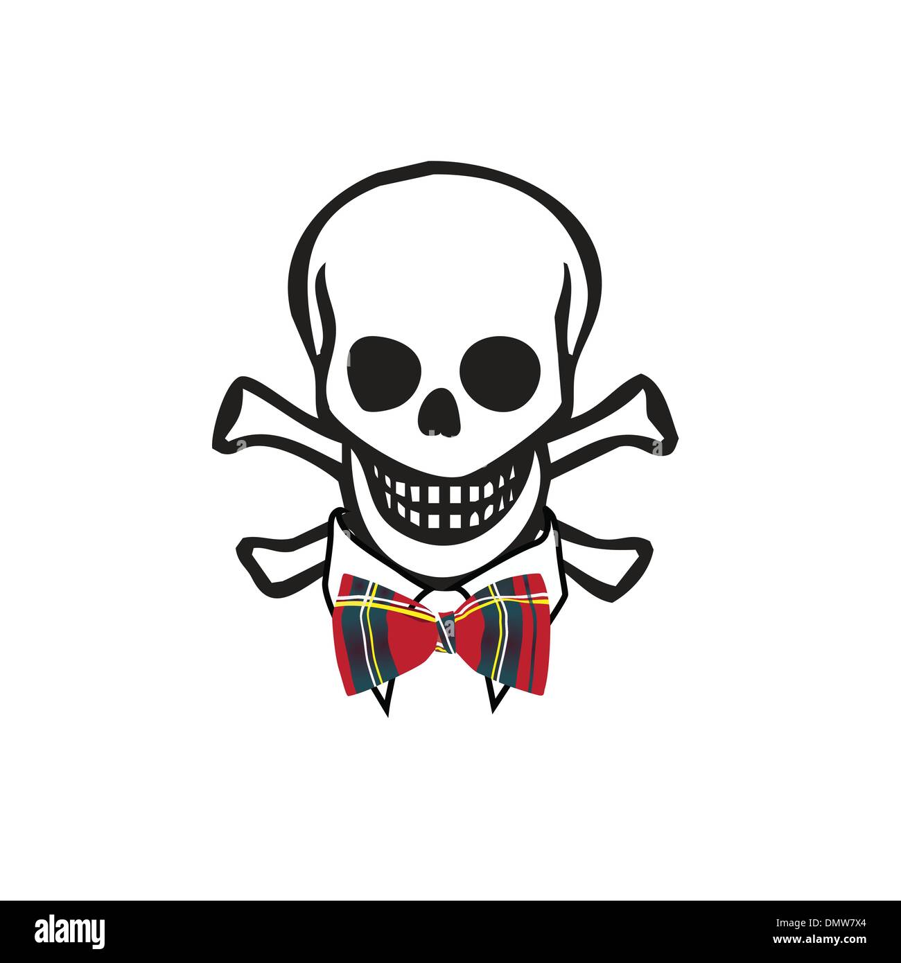 Cranio con papillon Illustrazione Vettoriale