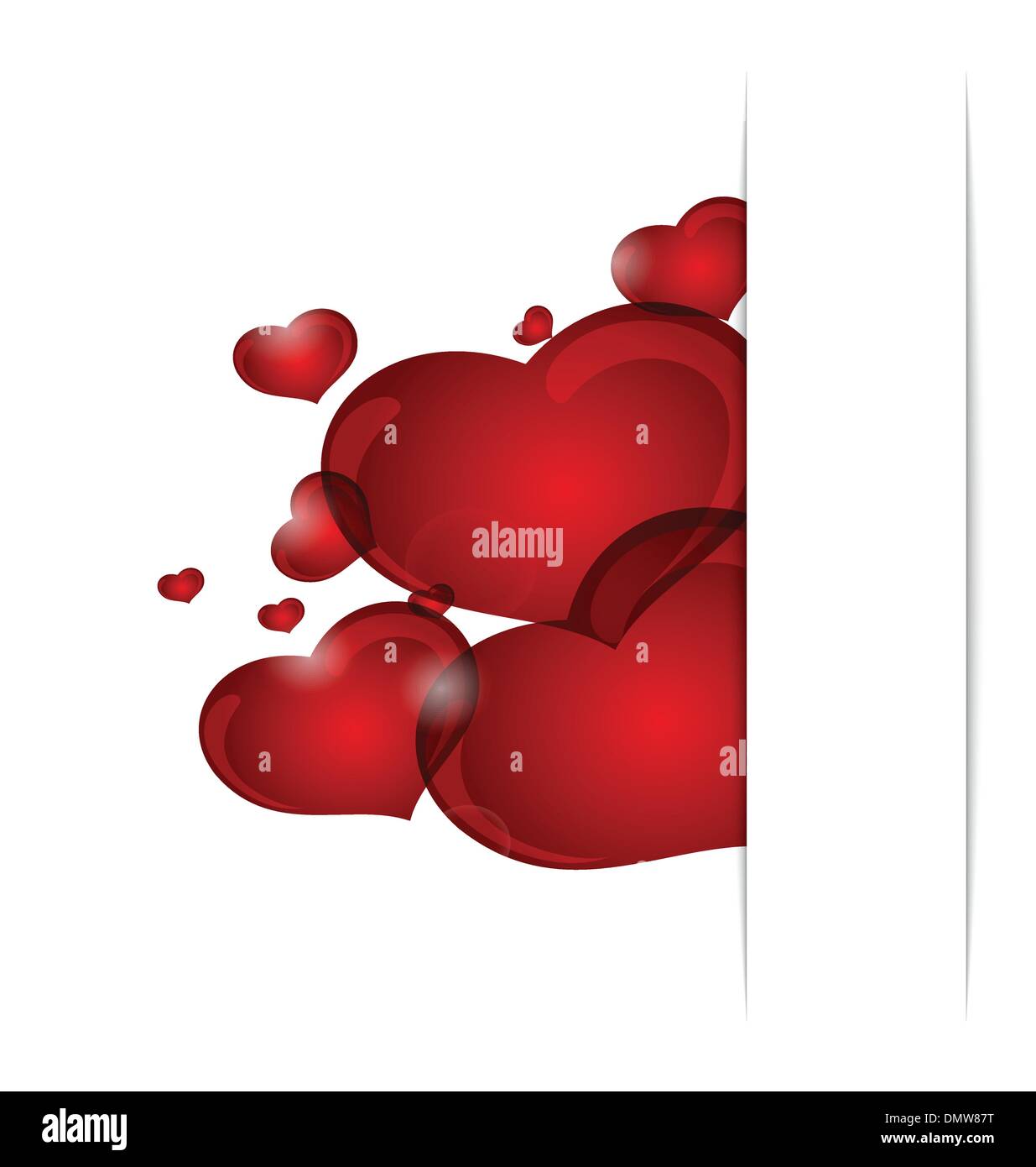 Lettera romantica con graziosi cuori Illustrazione Vettoriale