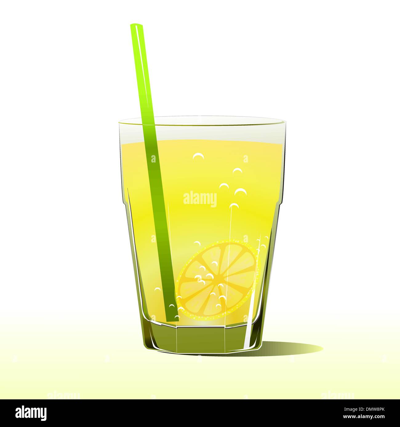 Bicchiere di limonade con paglia Illustrazione Vettoriale