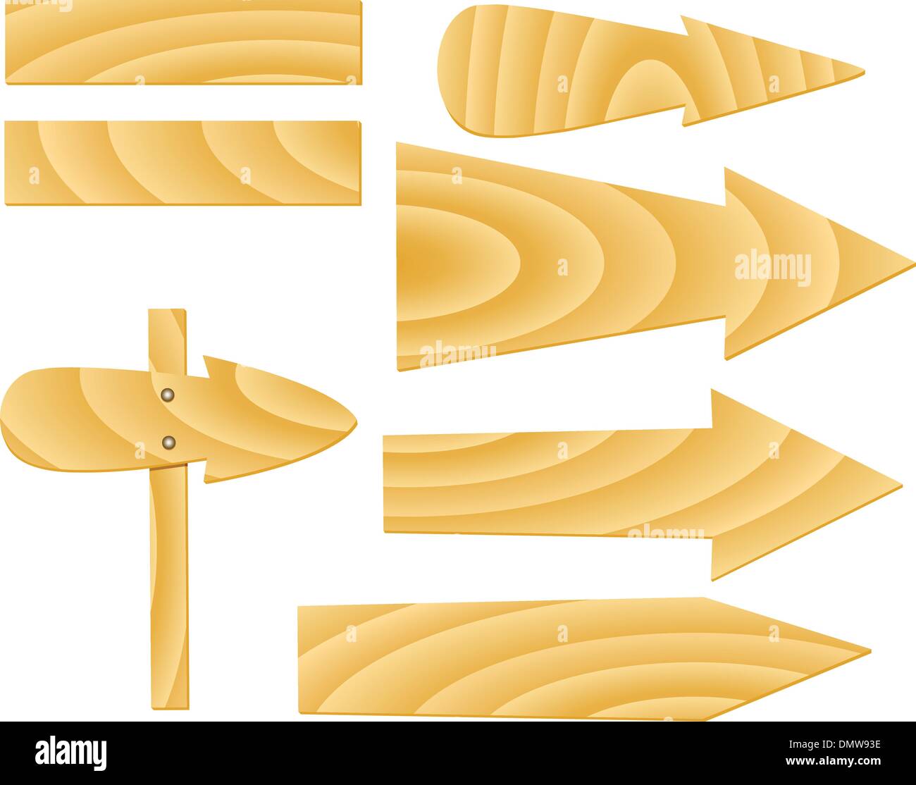 Vettore segni di legno ed elementi Illustrazione Vettoriale