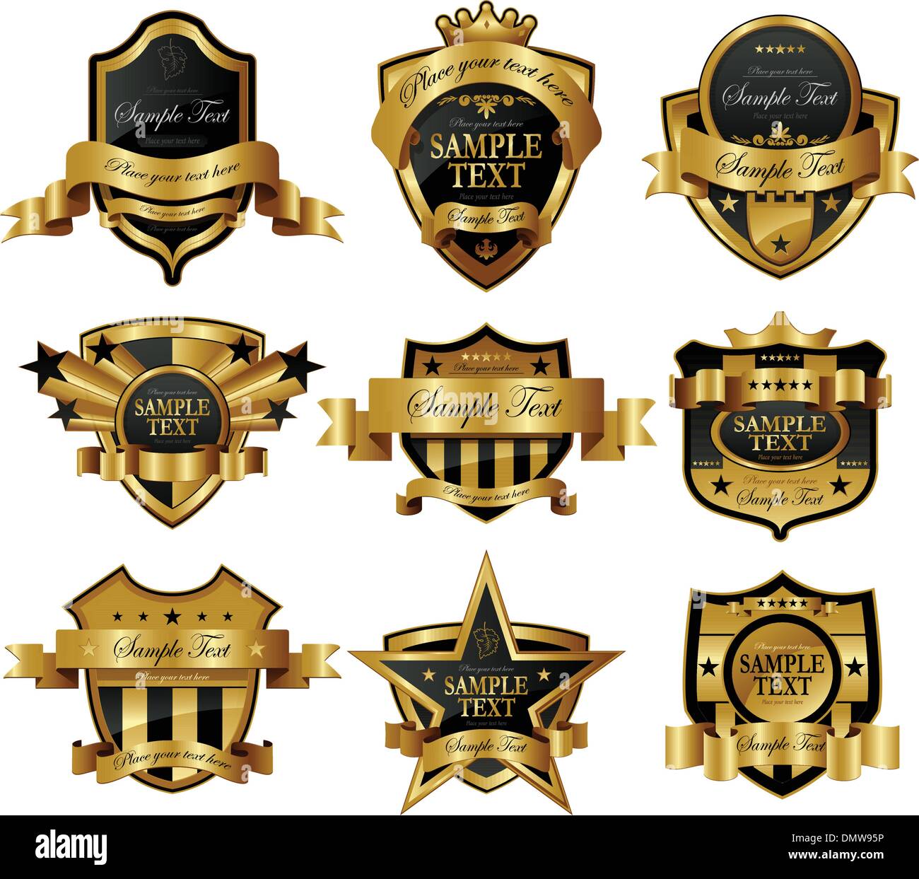 Decorativo oro ornata etichetta telaio Illustrazione Vettoriale