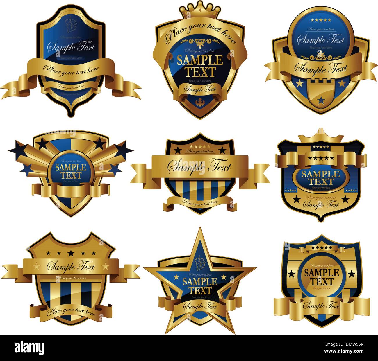 Decorativo oro ornata etichetta telaio Illustrazione Vettoriale