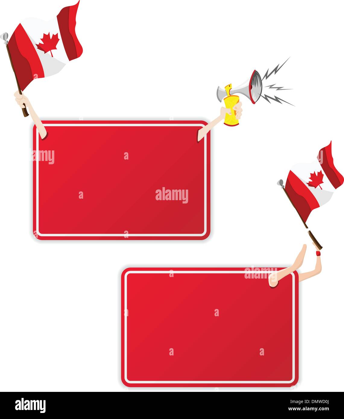 Canada Sport frame del messaggio con la bandiera. Set di due Illustrazione Vettoriale