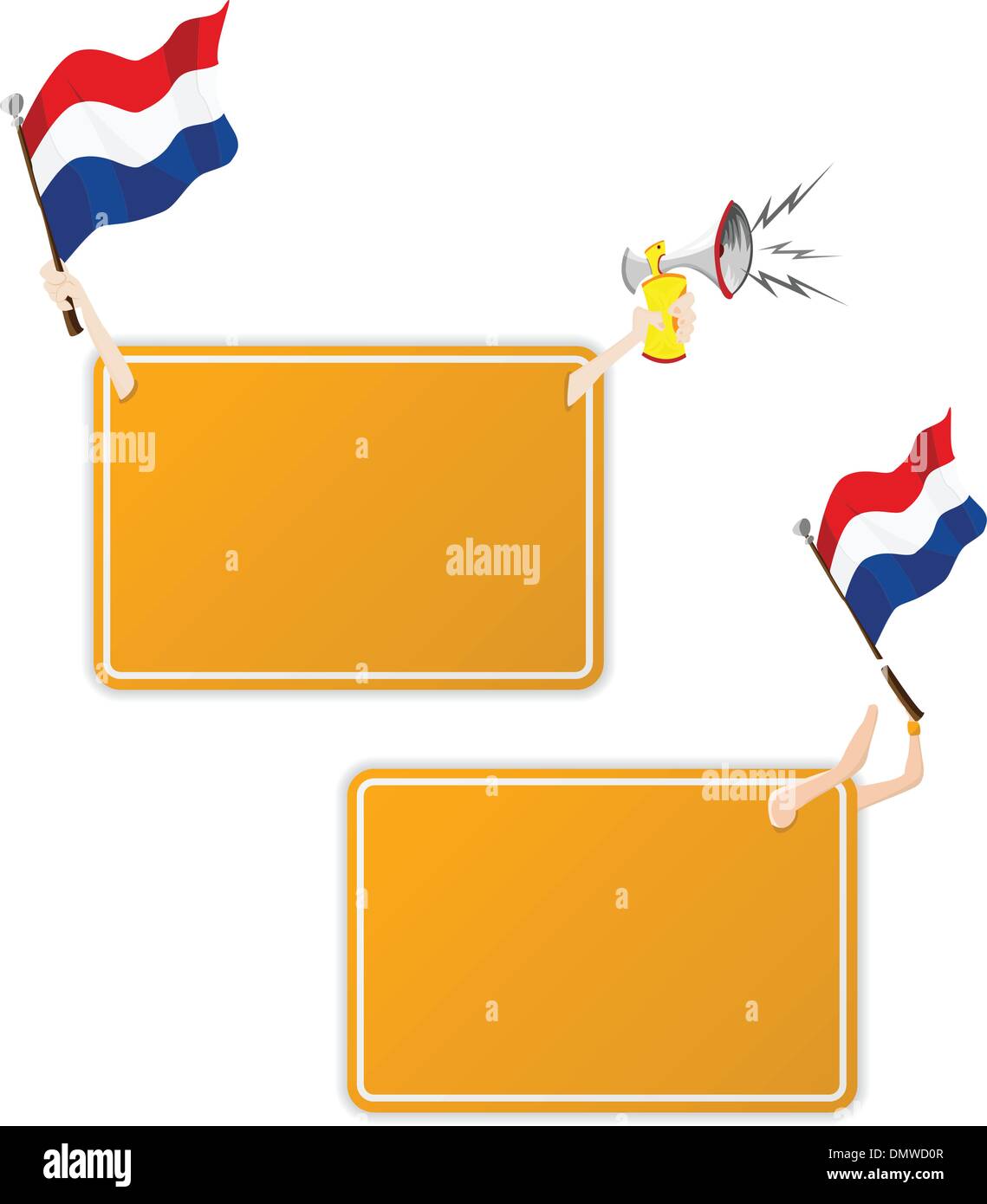 Sport olandese frame del messaggio con la bandiera. Set di due Illustrazione Vettoriale