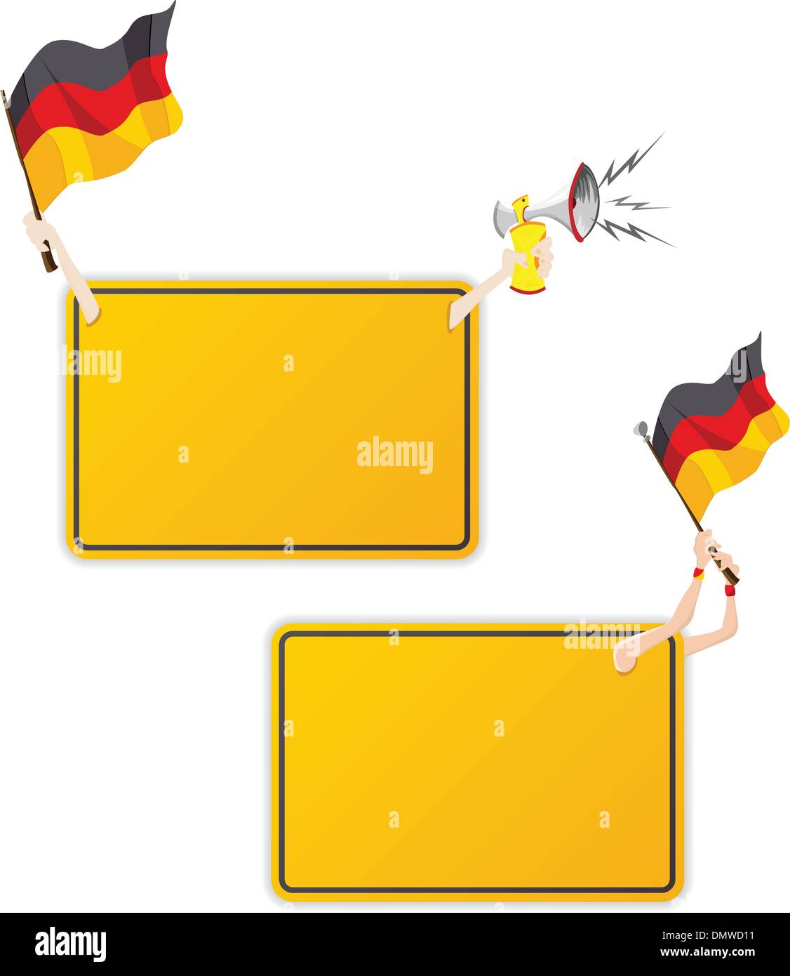 Sport tedesco frame del messaggio con la bandiera. Set di due Illustrazione Vettoriale