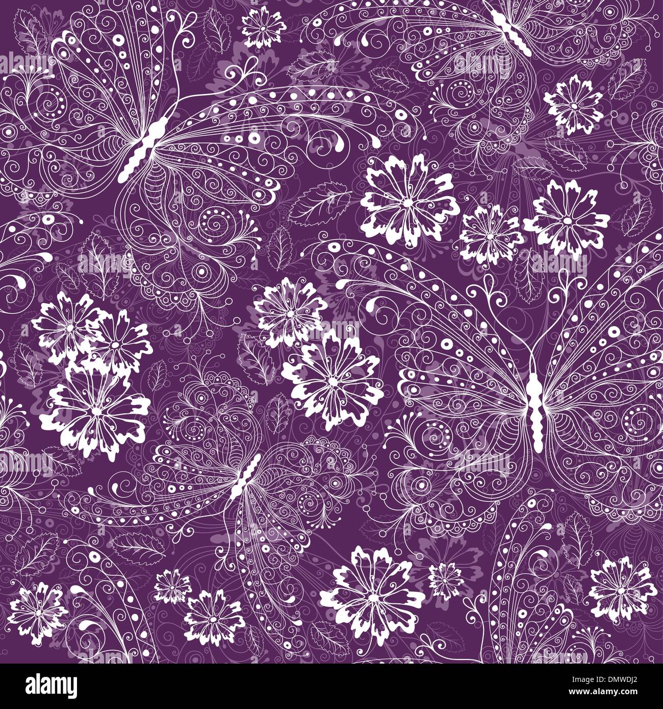 Violetta floral pattern vintage Illustrazione Vettoriale